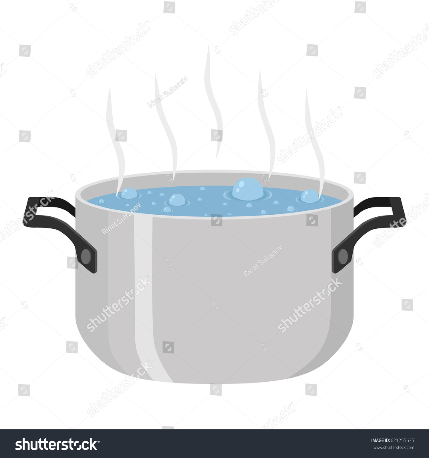 Boiled Soup Pot Hot Meal Vegetables Stock Vector (Royalty Free ...