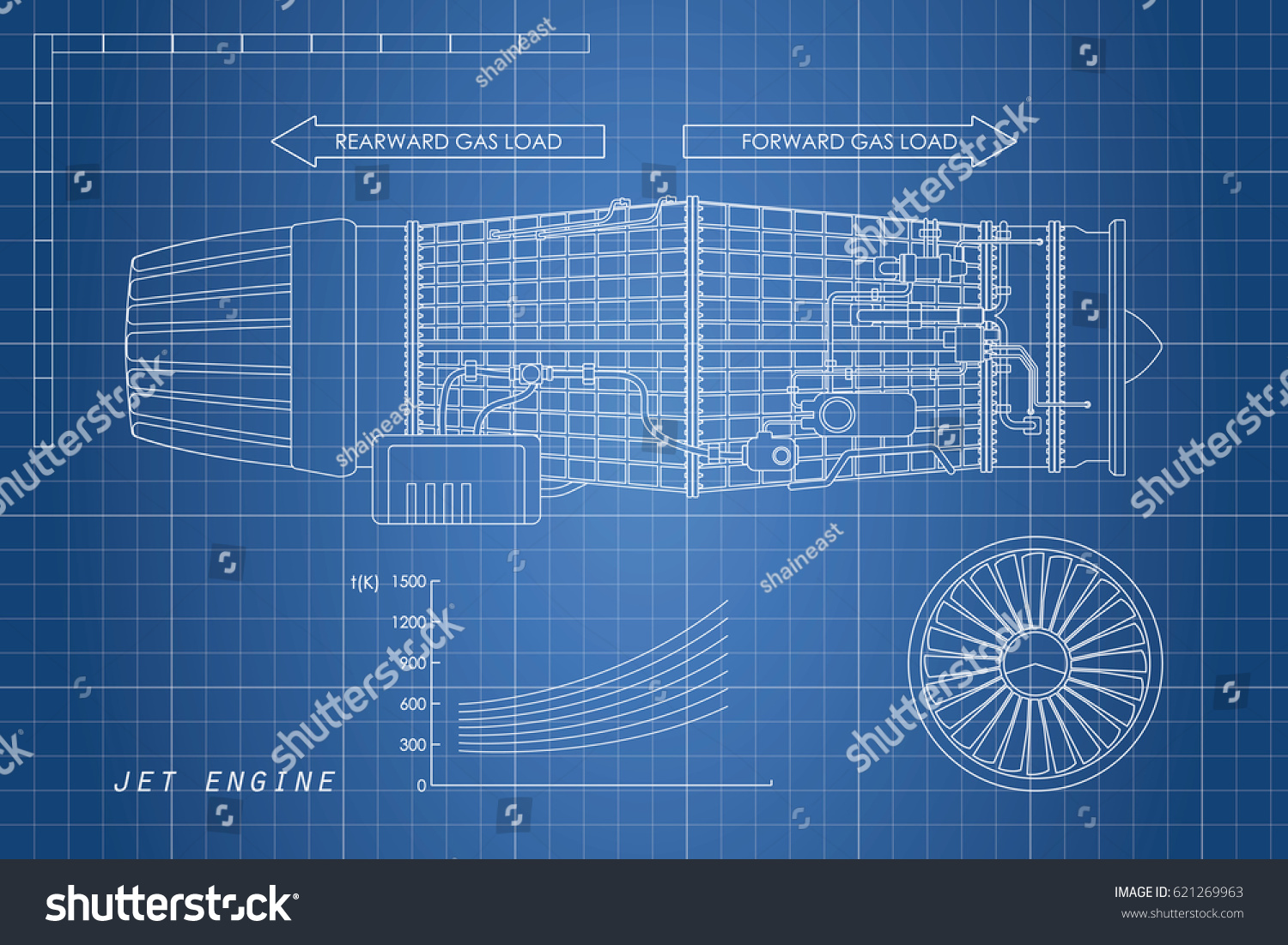 Jet Engine Outline Style Industrial Vector Stock Illustration 621269963 ...