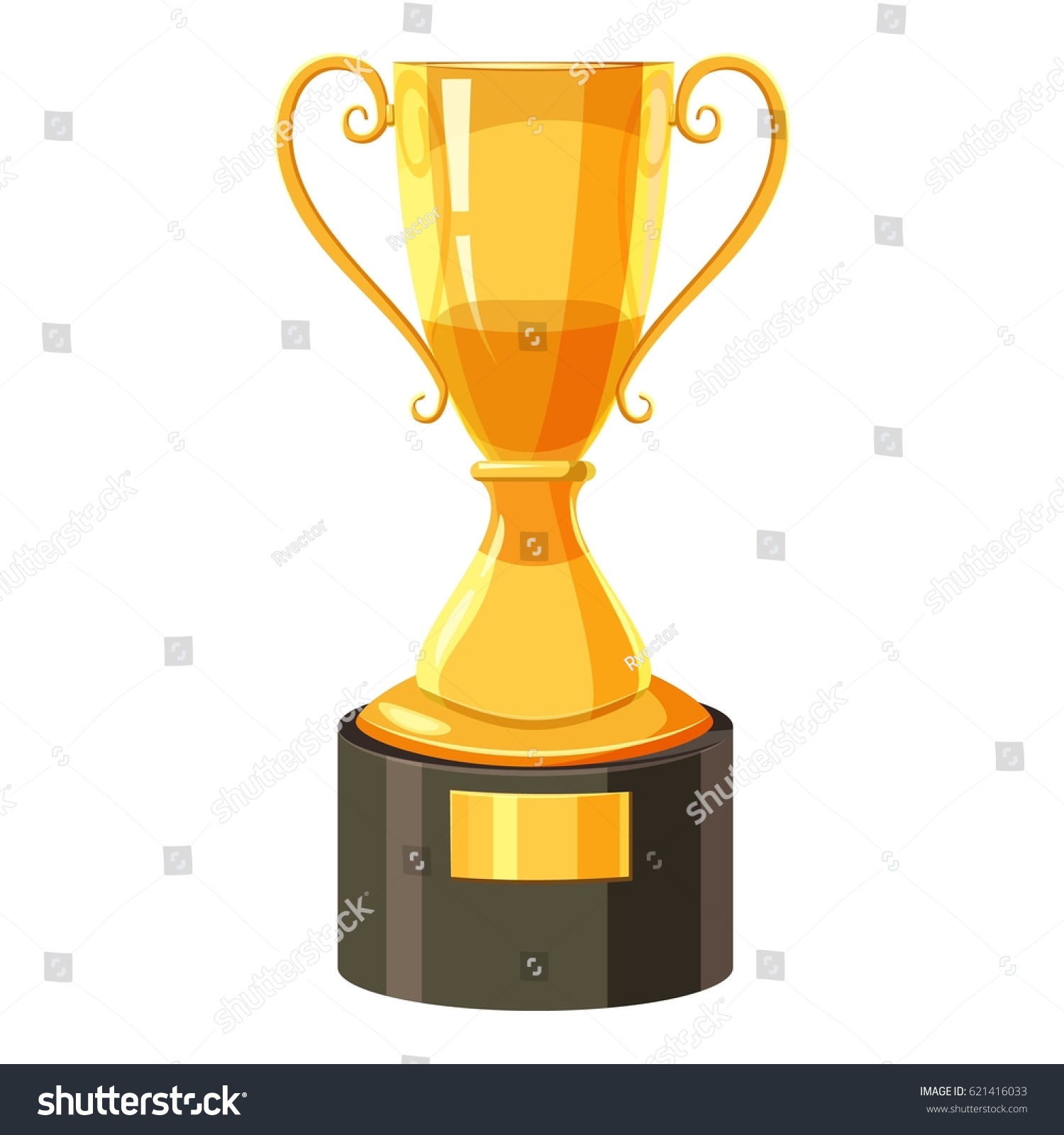 Golden Trophy Cup Icon Cartoon Illustration Stock Vector (Royalty Free