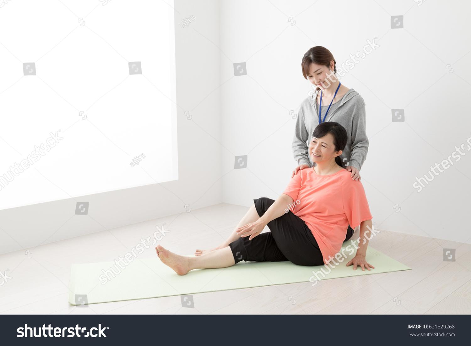 Women Stretching Twisting Their Bodies Stock Photo 621529268 | Shutterstock