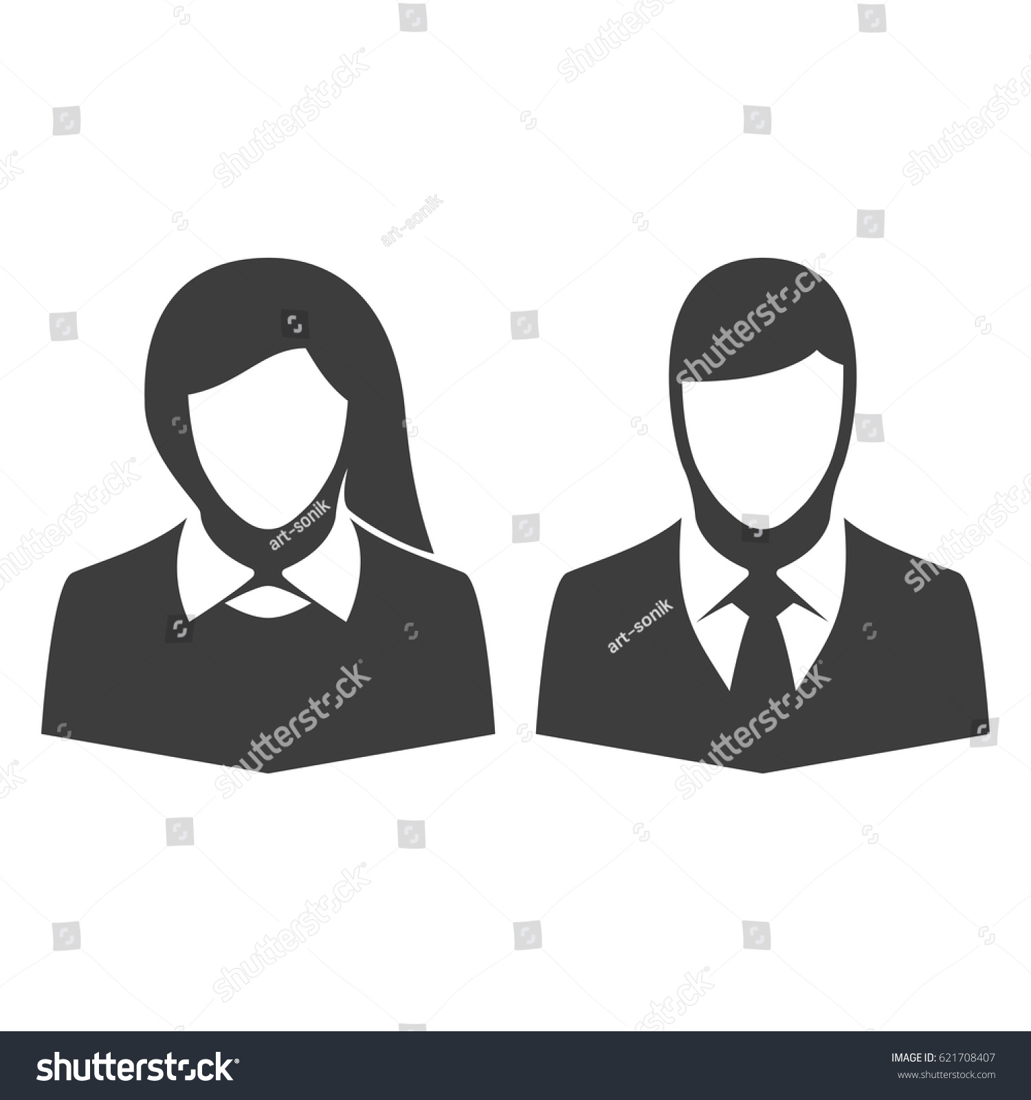 Male Female User Icons Silhouette Man Stock Vector (Royalty Free