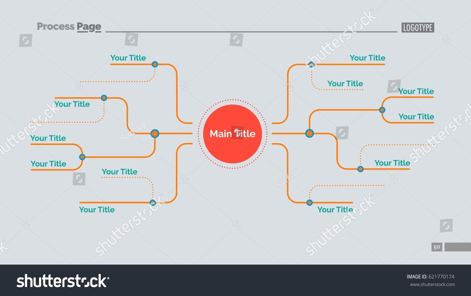 Mind Map Slide Template Stock Vector (Royalty Free) 621770174 ...