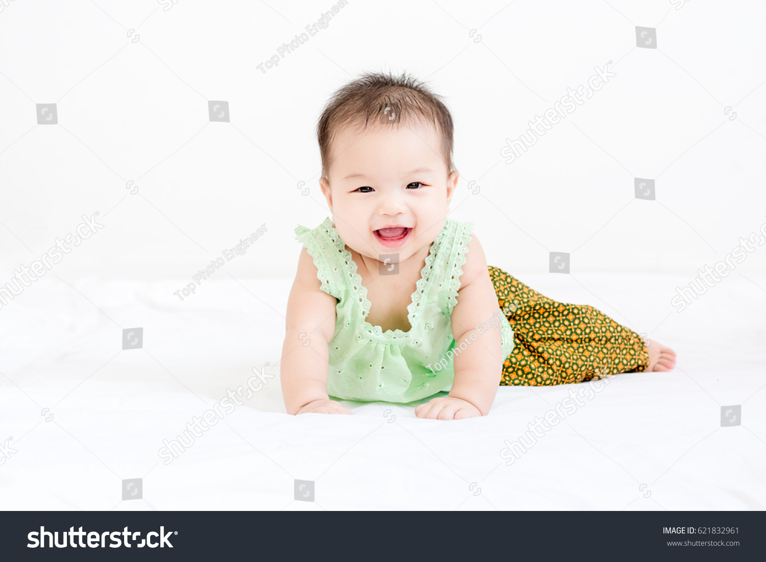 Portrait Little Adorable Infant Baby Girl Stock Photo 621832961 ...