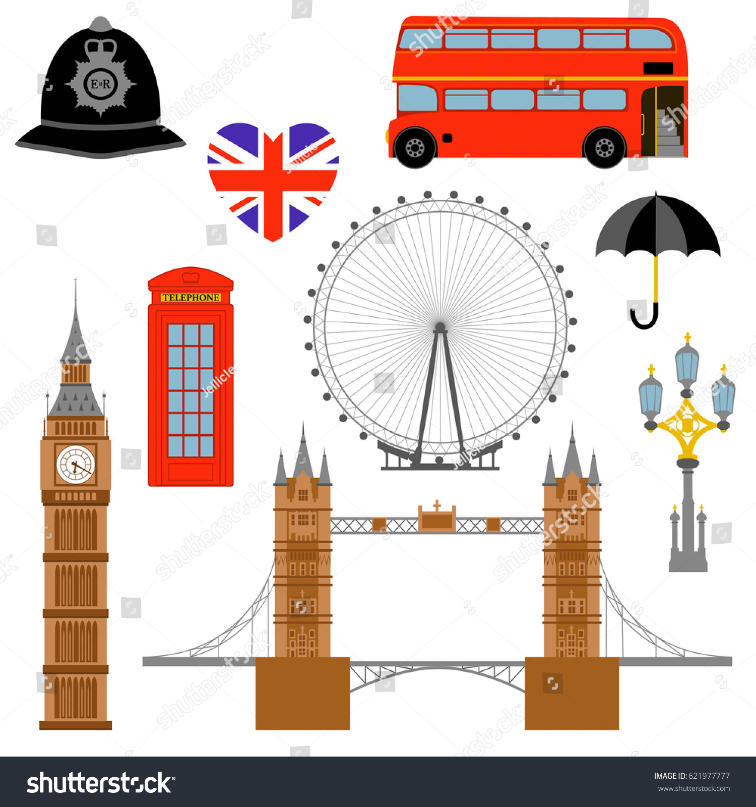Зонт Лондон Англия рисунок