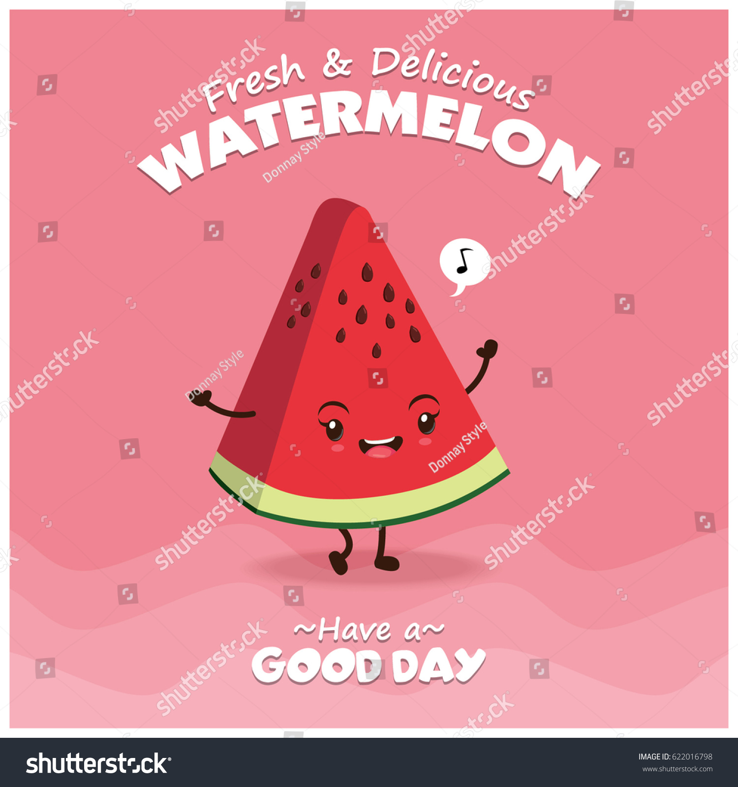 Vintage Watermelon Poster Design Vector Watermelon Stock Vector ...