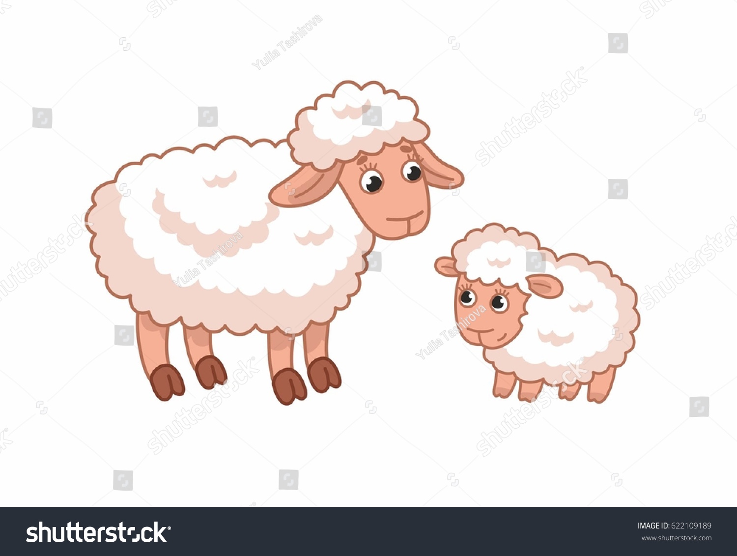 Овца и ягненок рисунок для детей