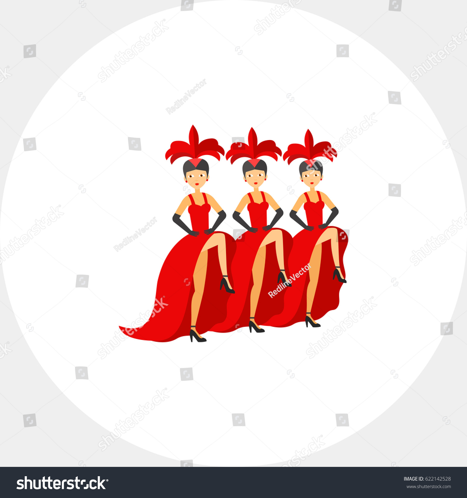 French Cancan Dancers Icon Stock Vector (Royalty Free) 622142528 ...