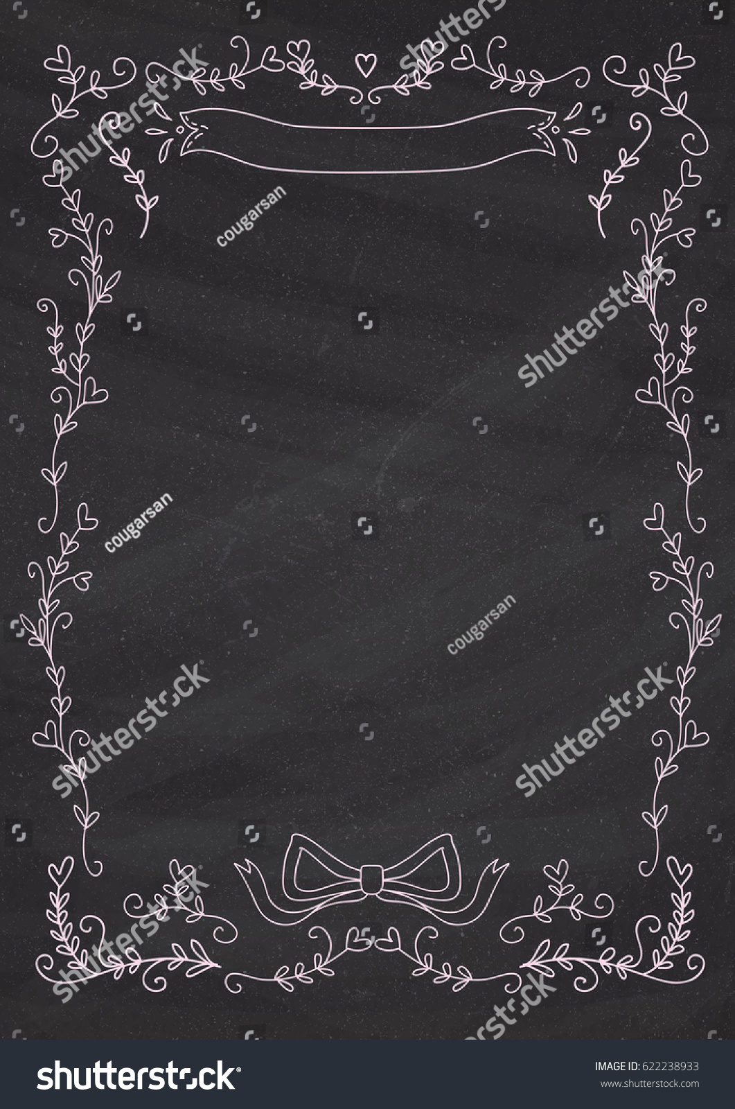 A4 Size Vertical Classic Blackboard Background Stock Vector (Royalty ...