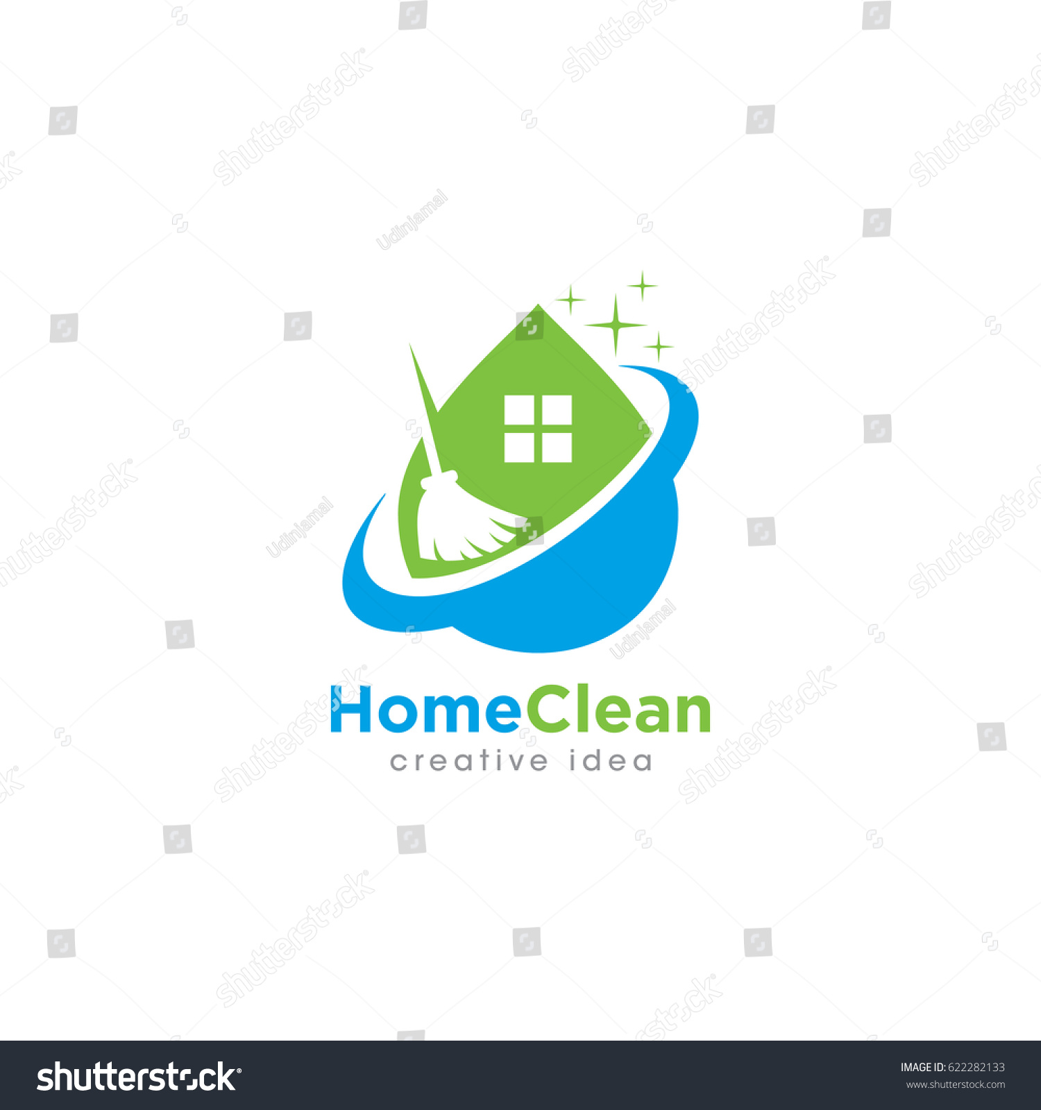 Creative Cleaning Concept Log Desing Template Stock Vector (Royalty ...