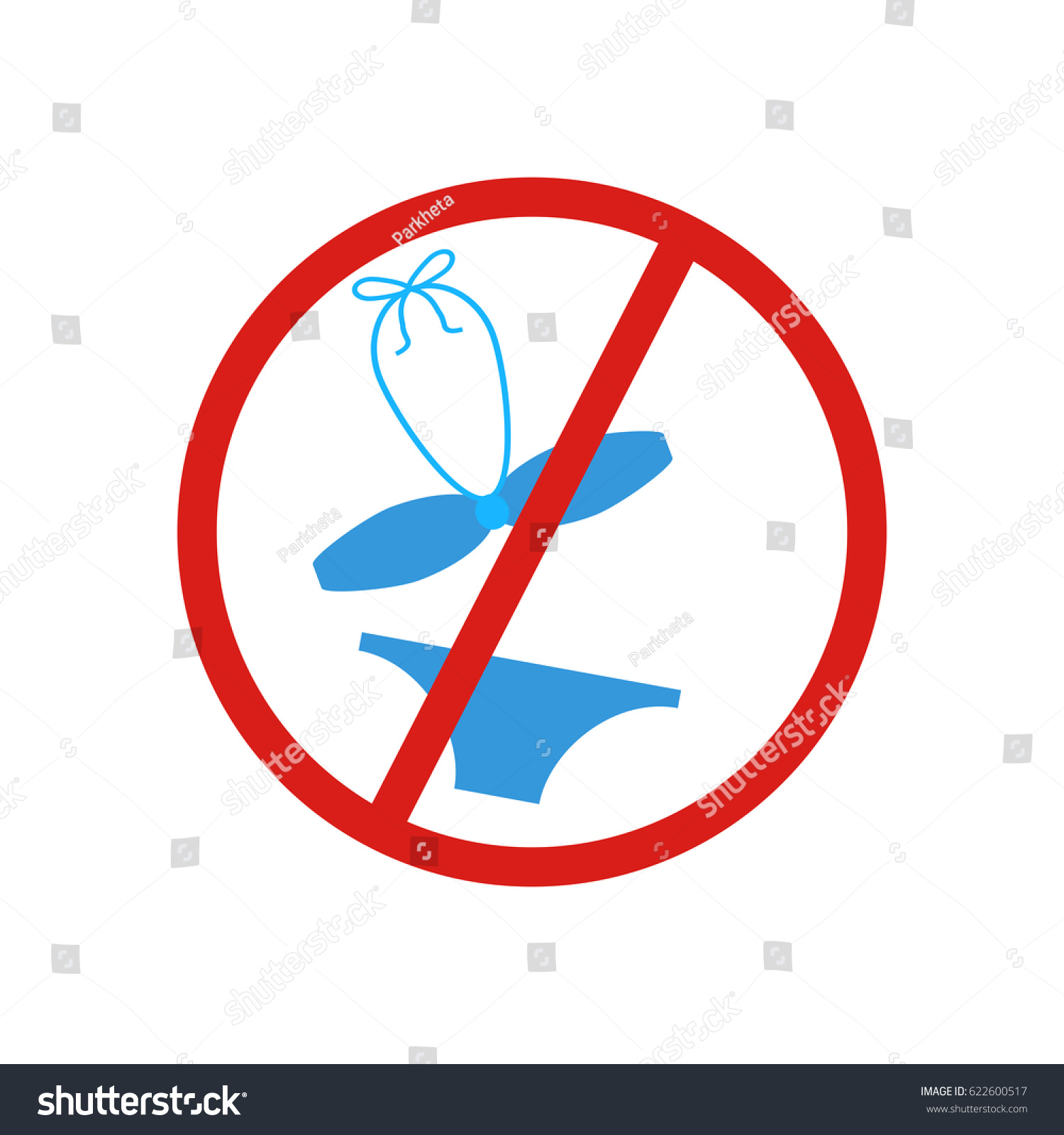 No Swimsuit Sign On White Background Stock Vector (Royalty Free ...