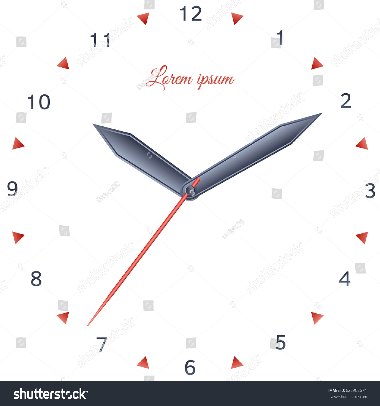 Vector Illustration Mechanical Clock Clock Face Stock Vector (Royalty ...