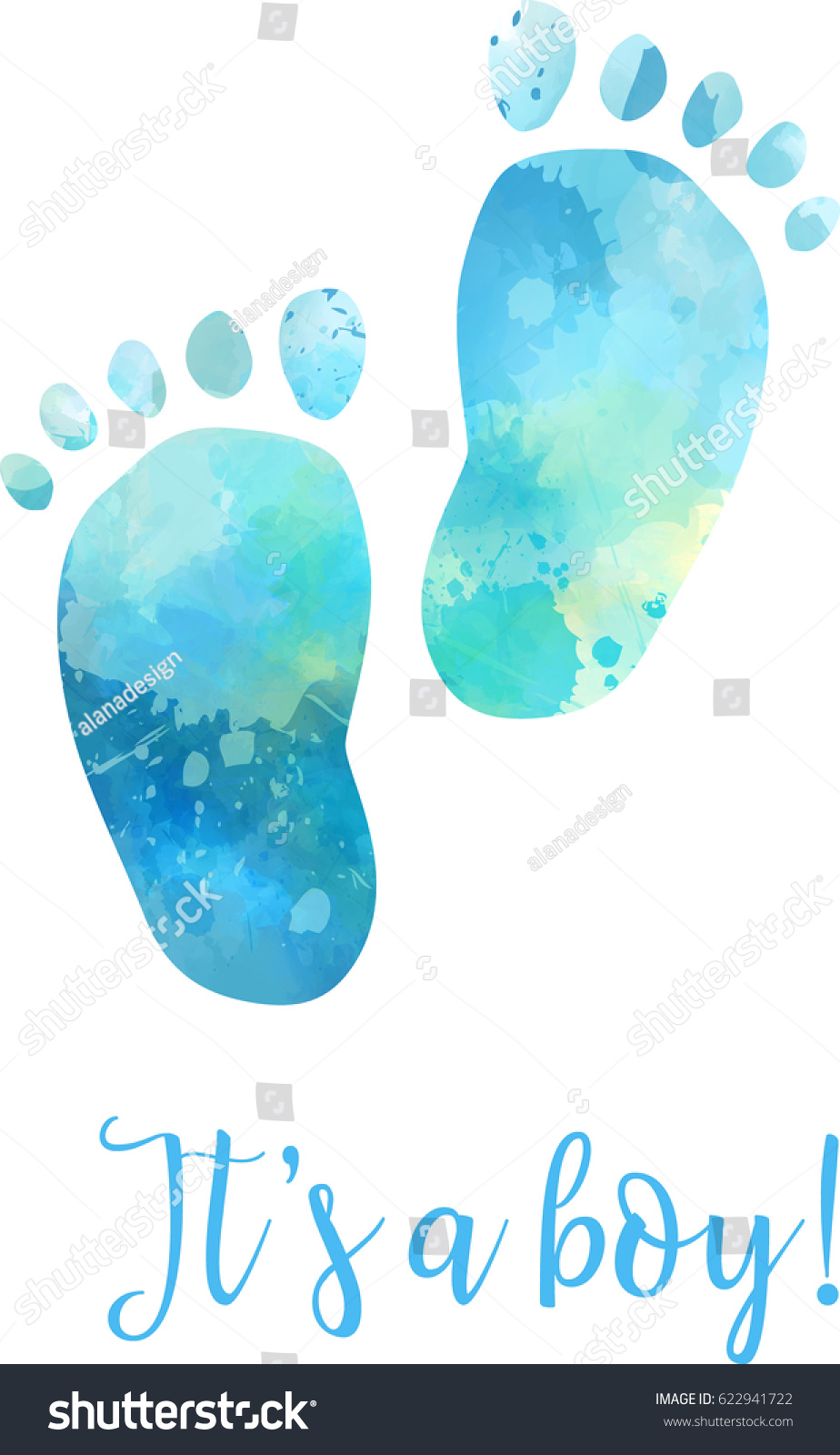 Baby Gender Reveal Concept Illustration Watercolor Stock Vector ...