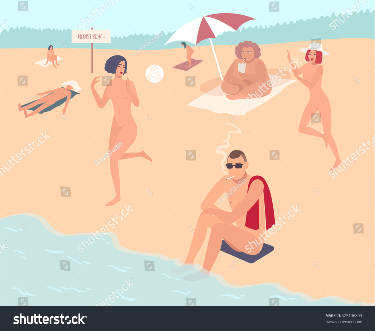 Nudist Beach Nude People Mans Womans