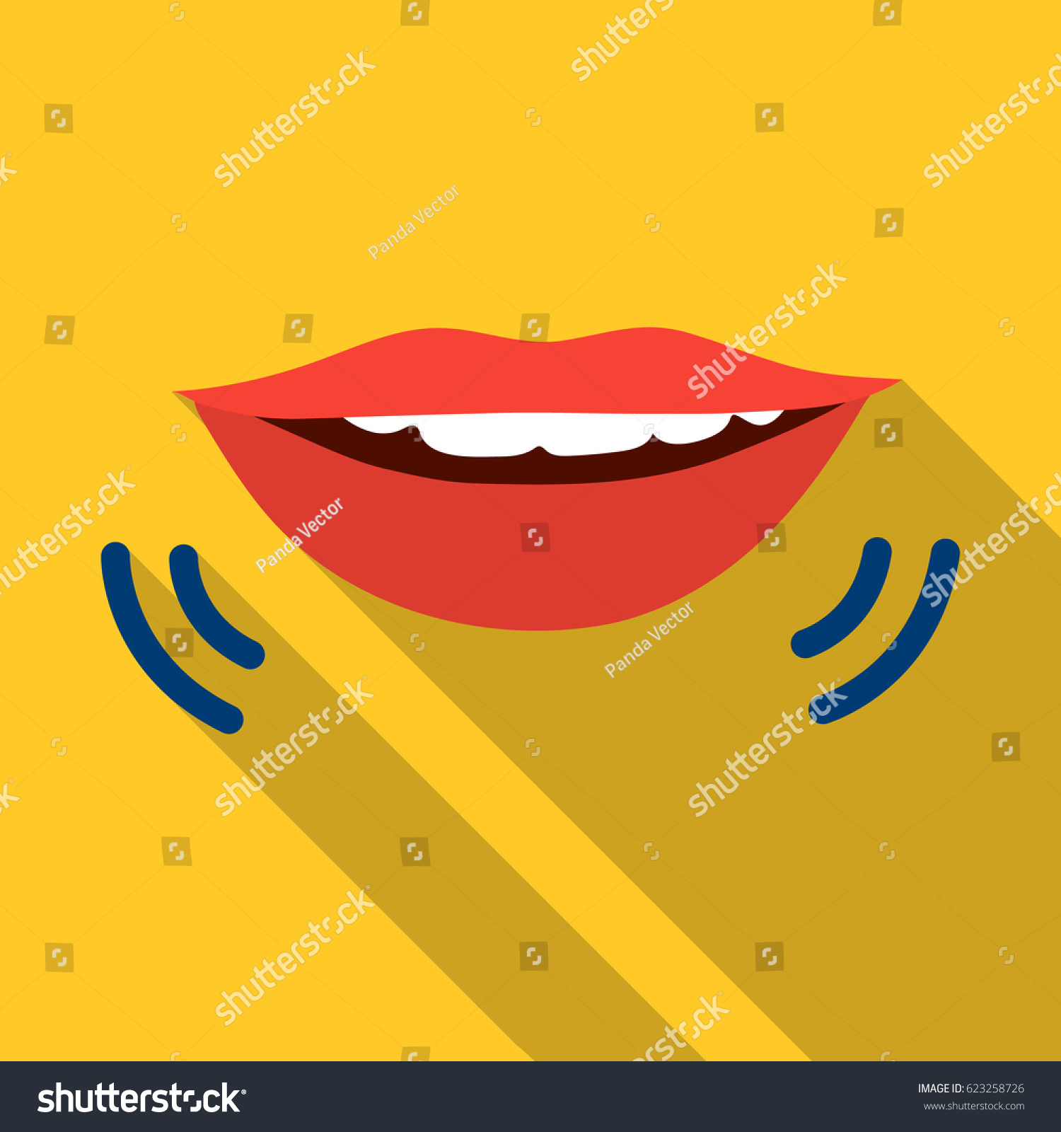 Speaking Mouth Icon Flat Style Isolated Stock Vector (Royalty Free ...