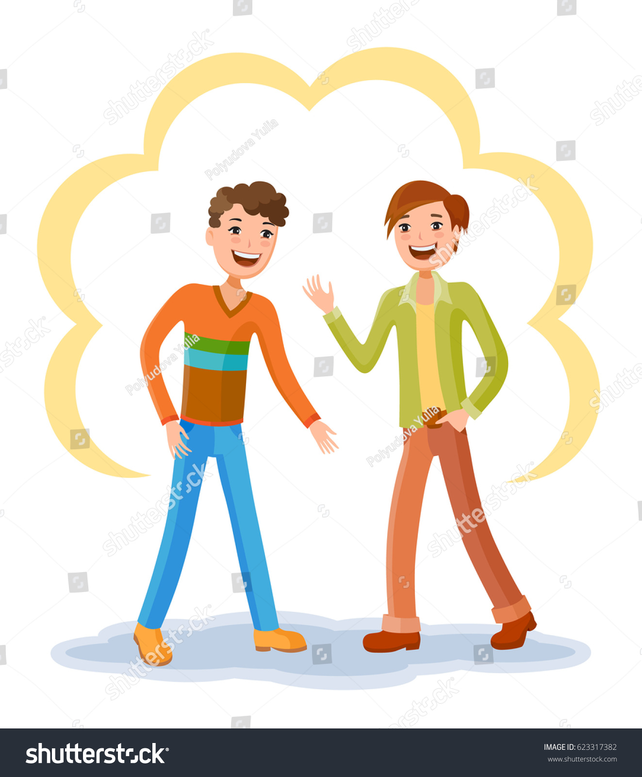 Two Friendly Male Mature Students Chatting Stock Vector (Royalty Free ...