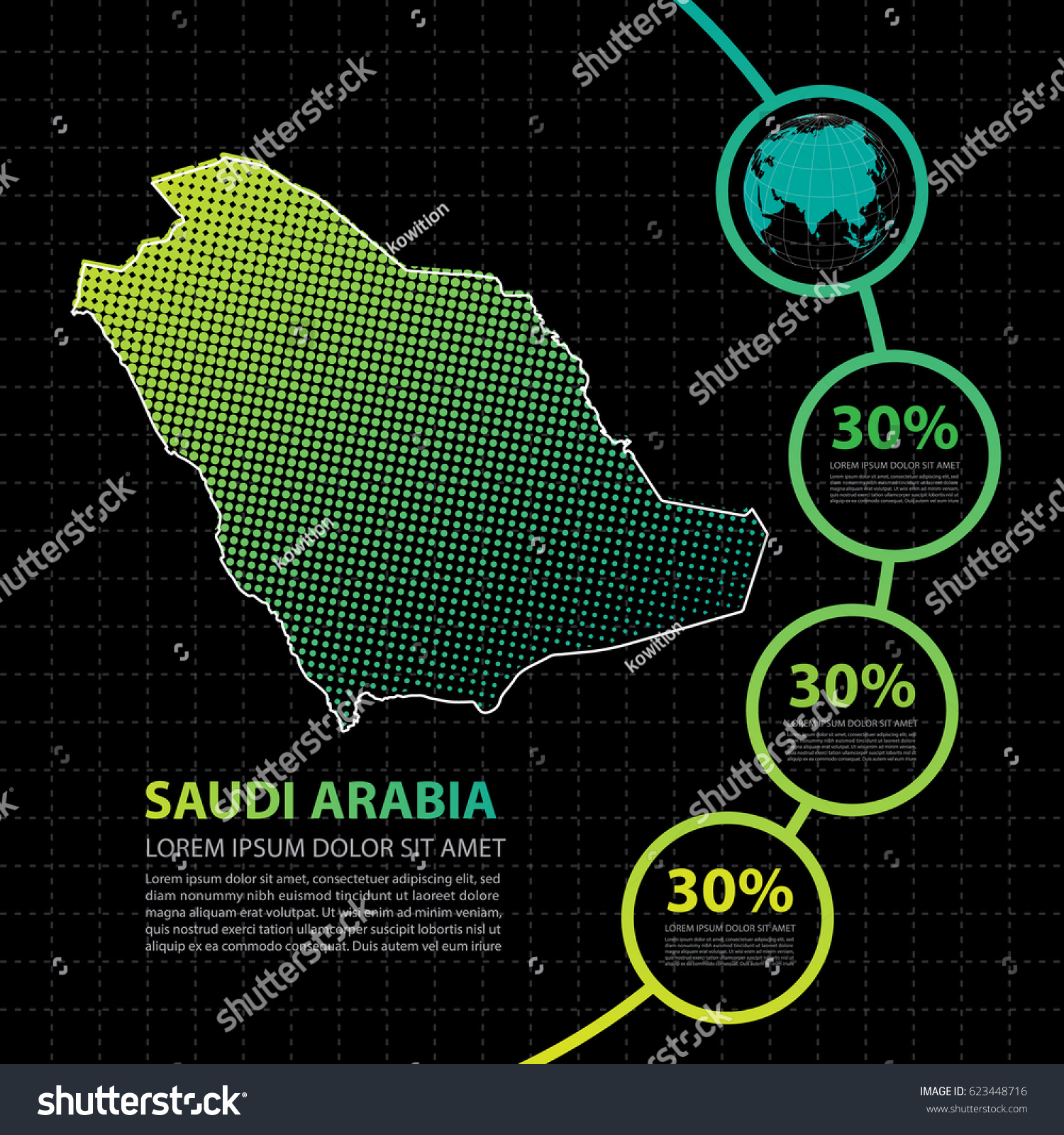 Saudi Arabia Map Infographic Design Template Stock Vector (Royalty Free ...