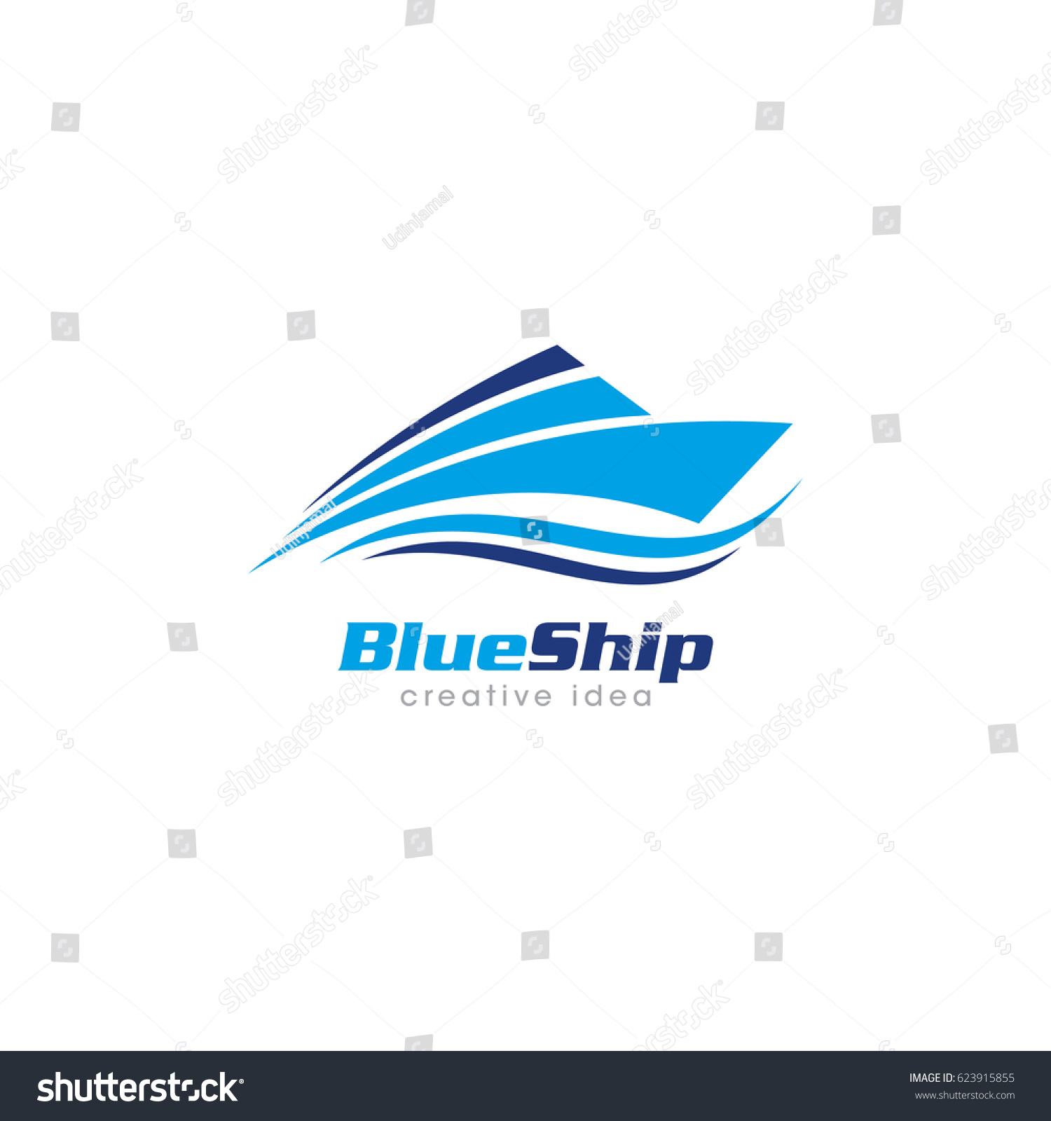 Creative Ship Concept Logo Design Template Stock Vector (Royalty Free ...