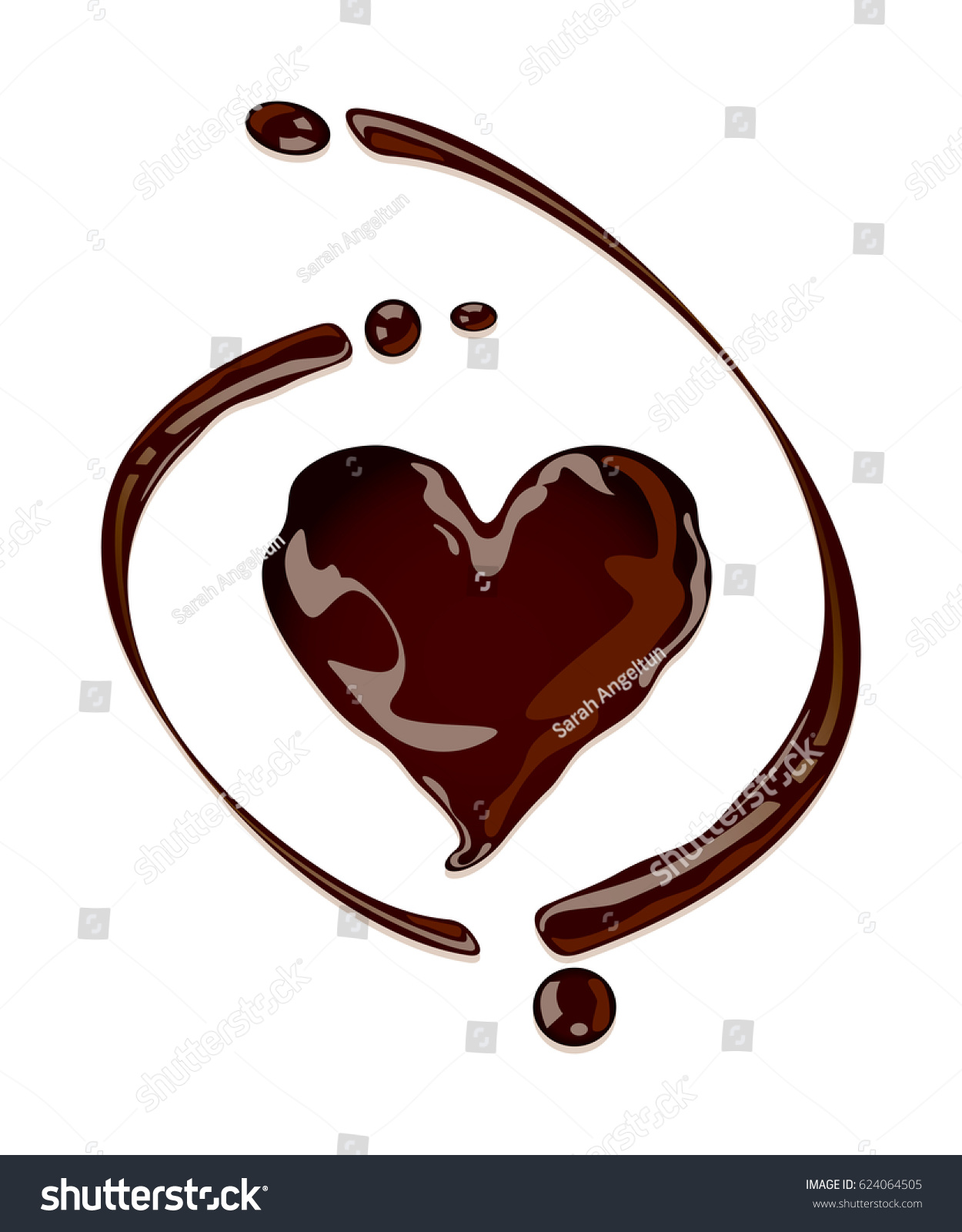 Chocolate Heart Vector Stock Vector (Royalty Free) 624064505 | Shutterstock