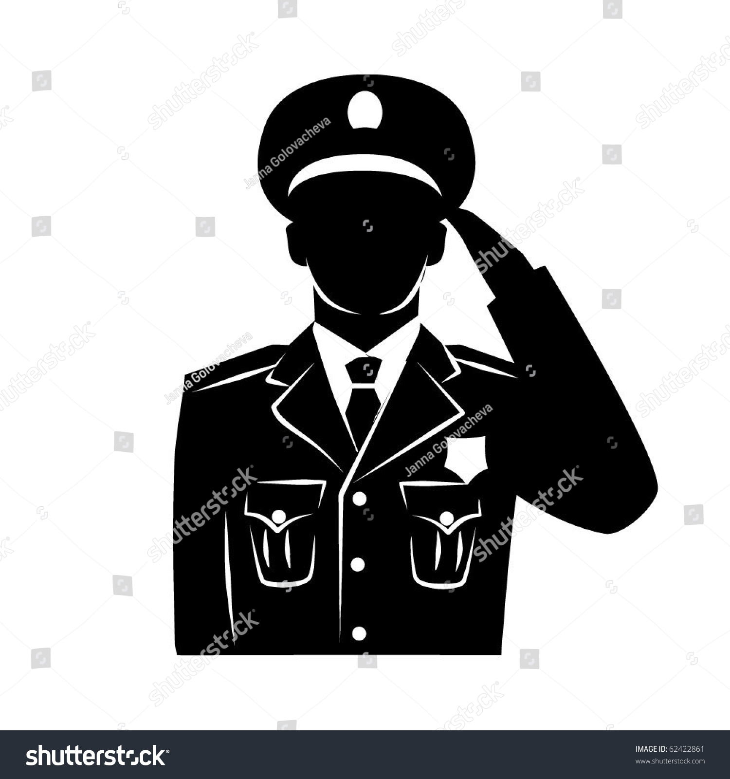 Черный силуэт полицейского