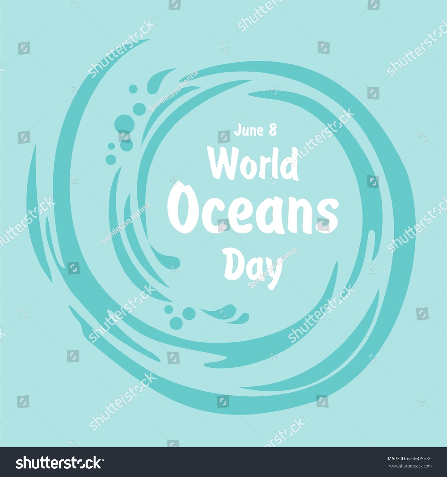 World Oceans Day June 8 Vector Stock Vector (Royalty Free) 624606539