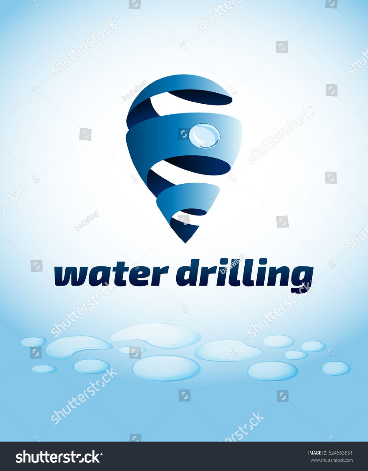 Water Drilling Emblem Swirl Drop Logo Stock Vector (Royalty Free ...