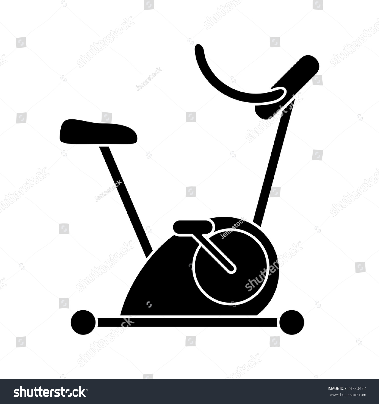 Silhouette Bicycle Static Exercise Training Stock Vector (Royalty Free ...