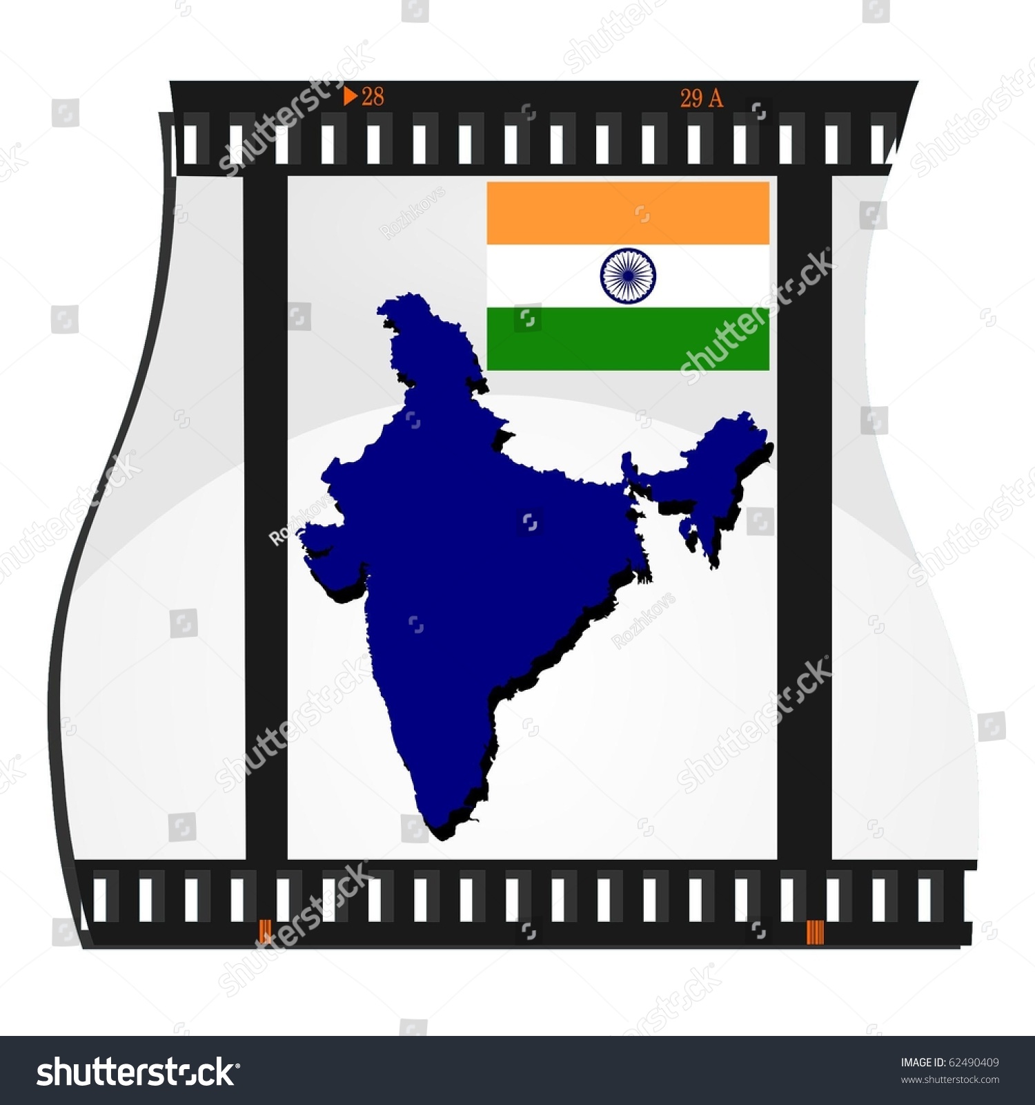 Vector Image Footage Map India Stock Vector (Royalty Free) 62490409 ...