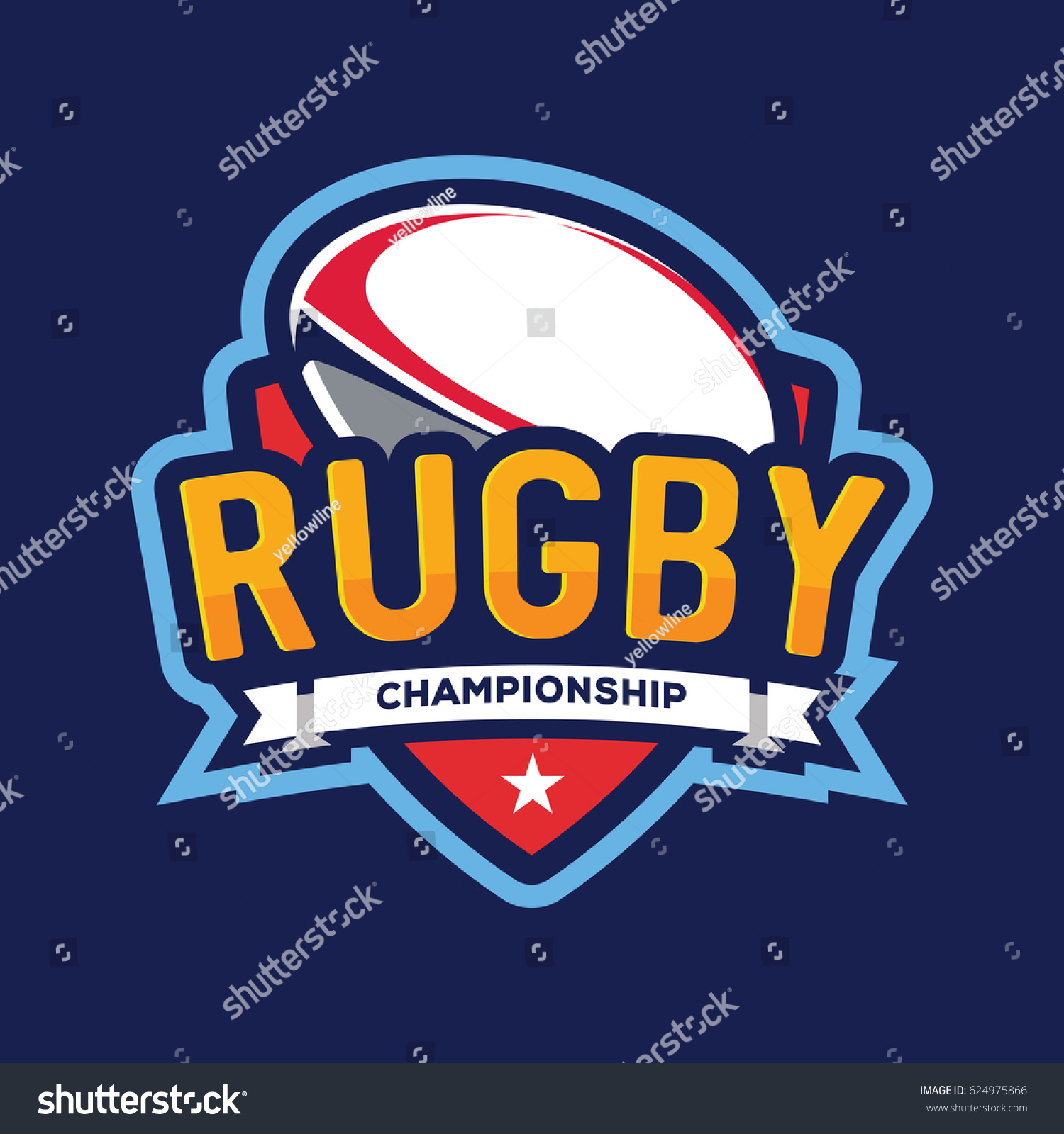 Rugby Championship Logo American Logo Sport Stock Vector (Royalty Free ...