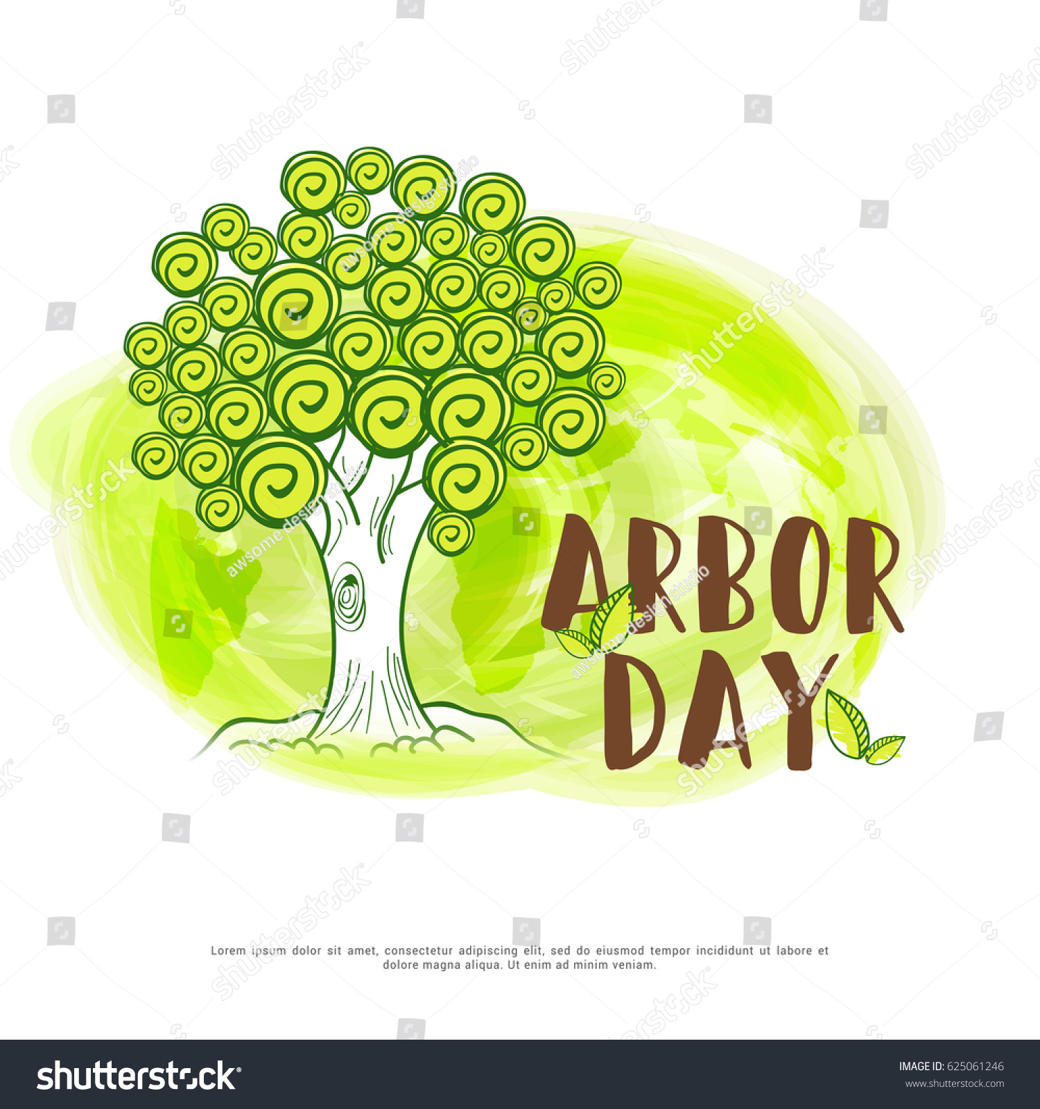 Illustration Arbor Day Background Stock Vector (Royalty Free) 625061246 ...