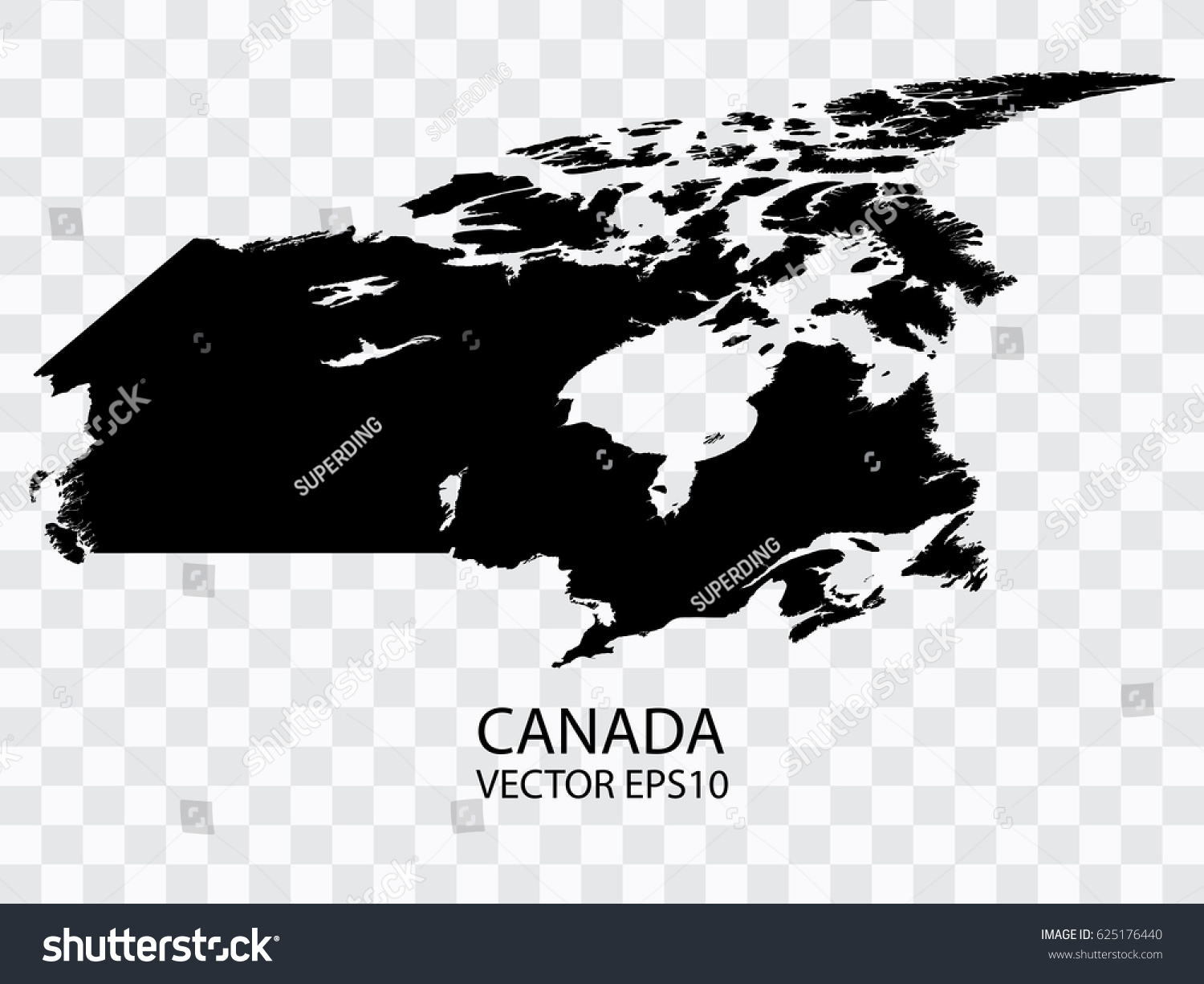 Transparent Vector Black Map Canada Vector Stock Vector (Royalty Free