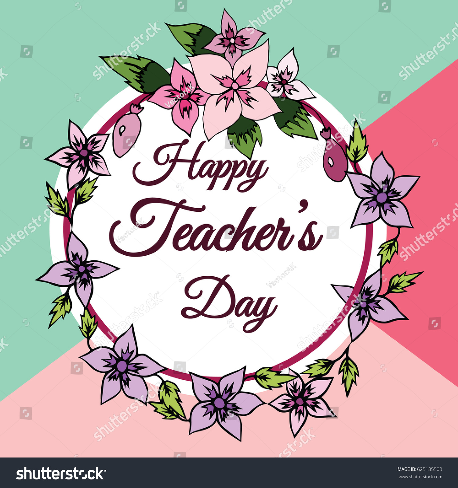 Happy Teachers Day Vector Typography Lettering Stock Vector (Royalty ...