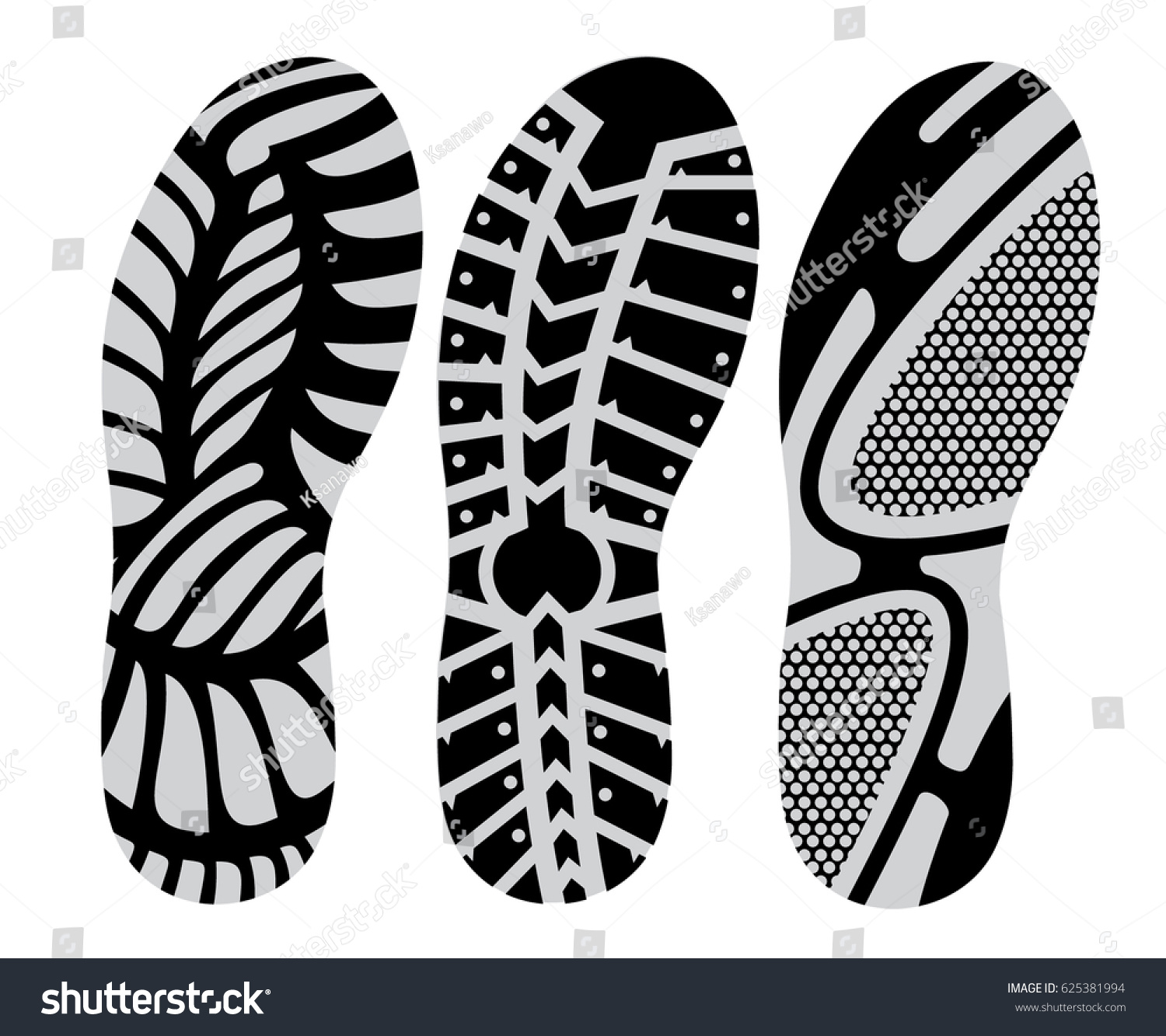 Set Footprint Sport Shoes Stock Vector Stock Vector (Royalty Free ...