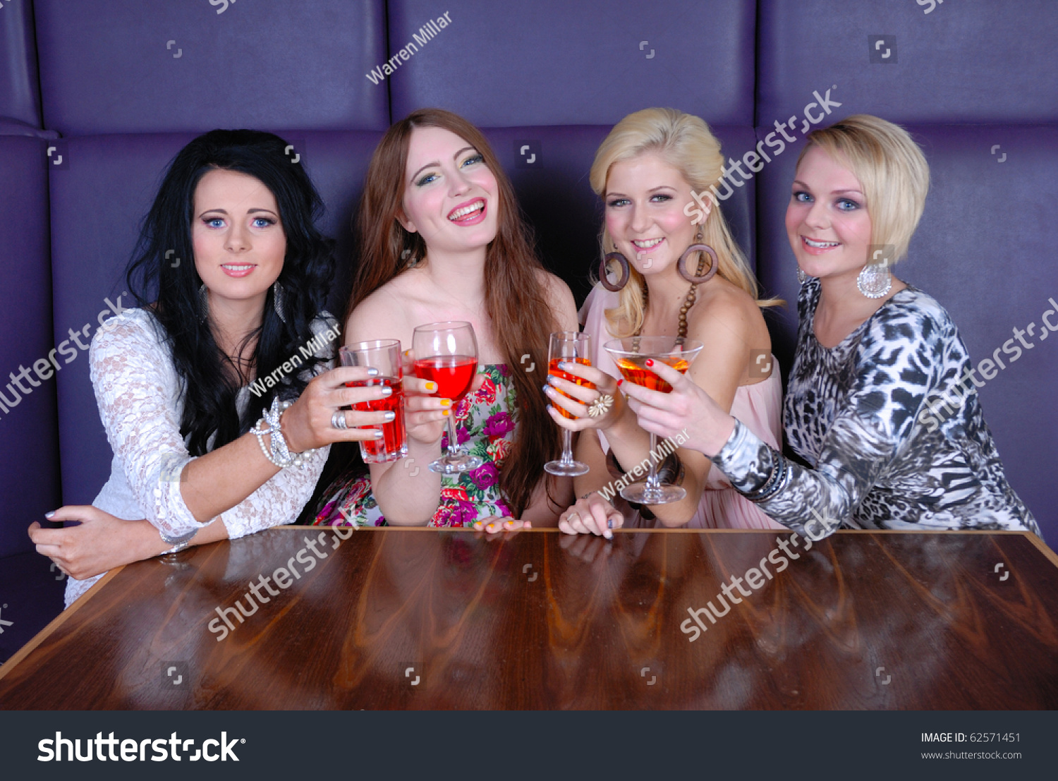 Four Happy Pretty Girls Nightclubbar Stock Photo 62571451 | Shutterstock