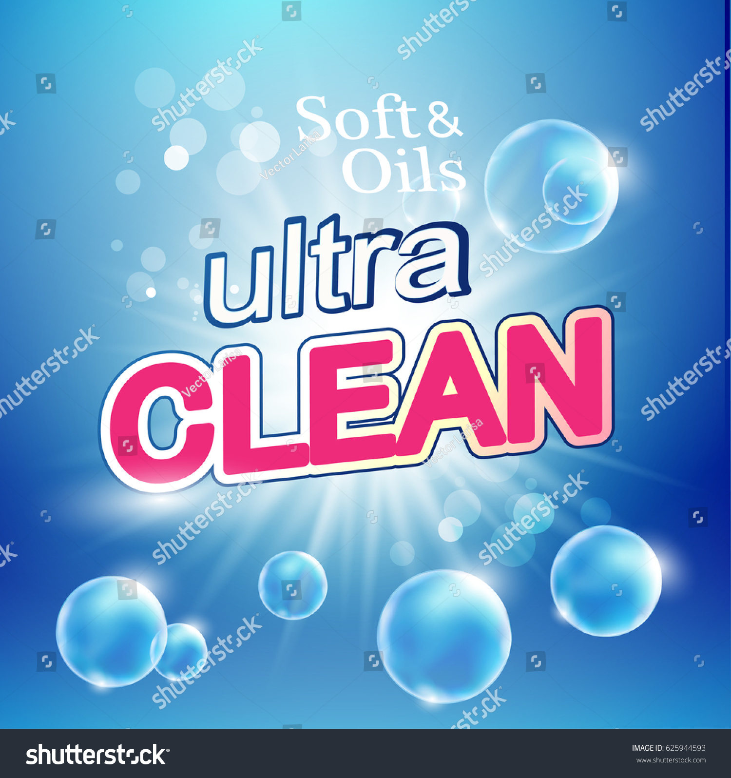 Detergent Bubbles Inscription Vector Label Packing Stock Vector ...