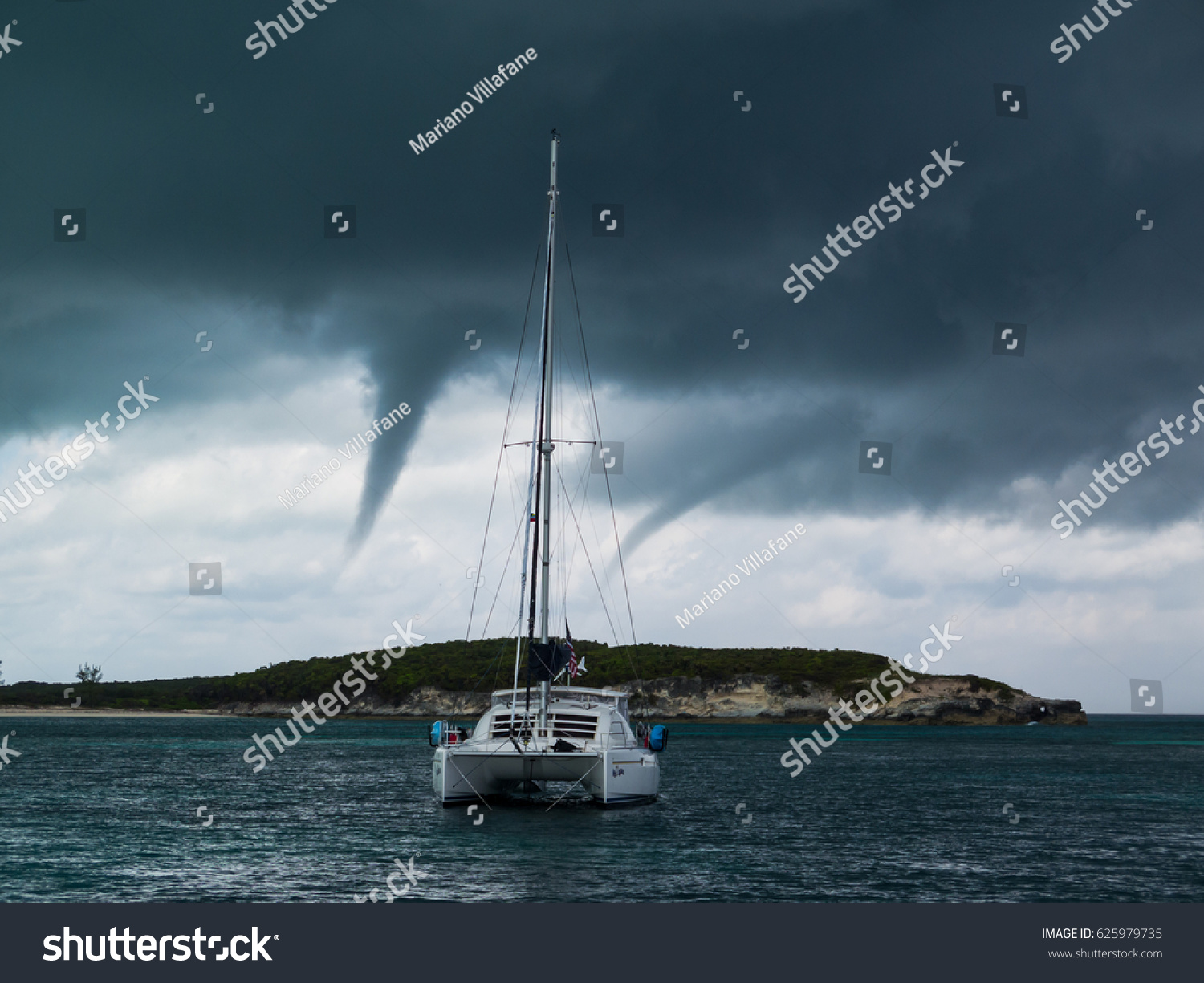 catamaran in storm