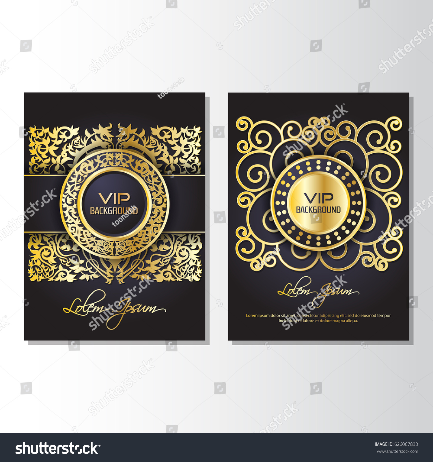 Gold Background Flyer Style Design Templatevector Stock Vector (Royalty ...