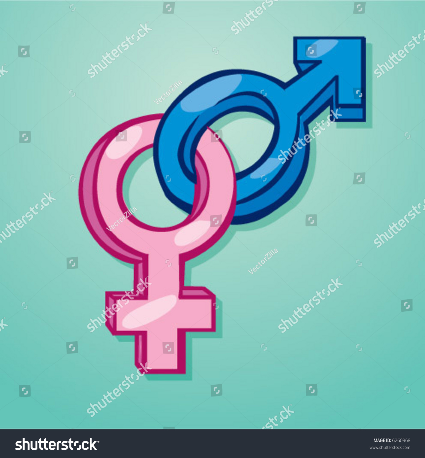 Vector Female Male Sex Symbols Stock Vector Royalty Free 6260968
