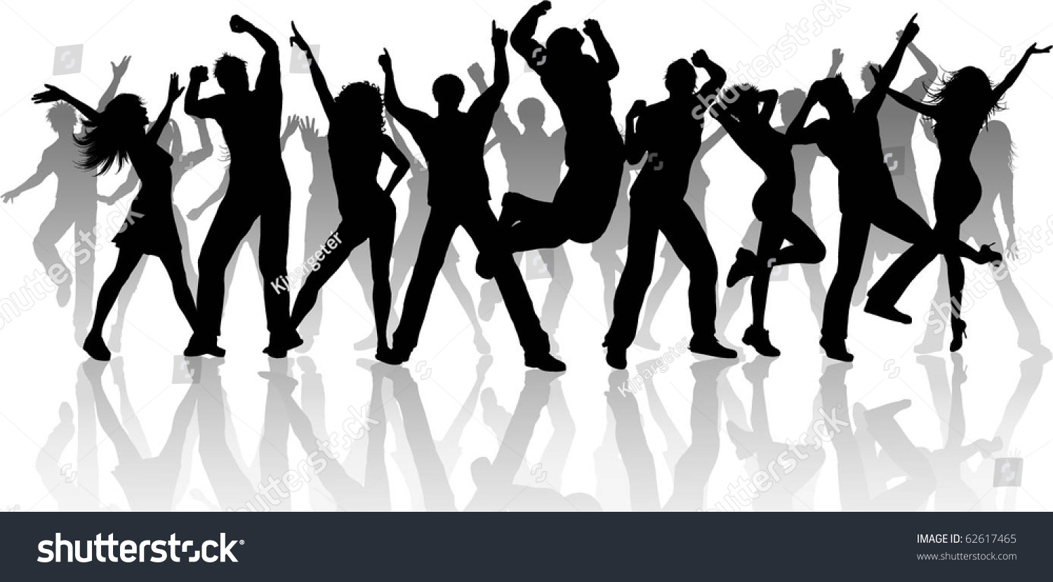 Силуэты танцующих людей