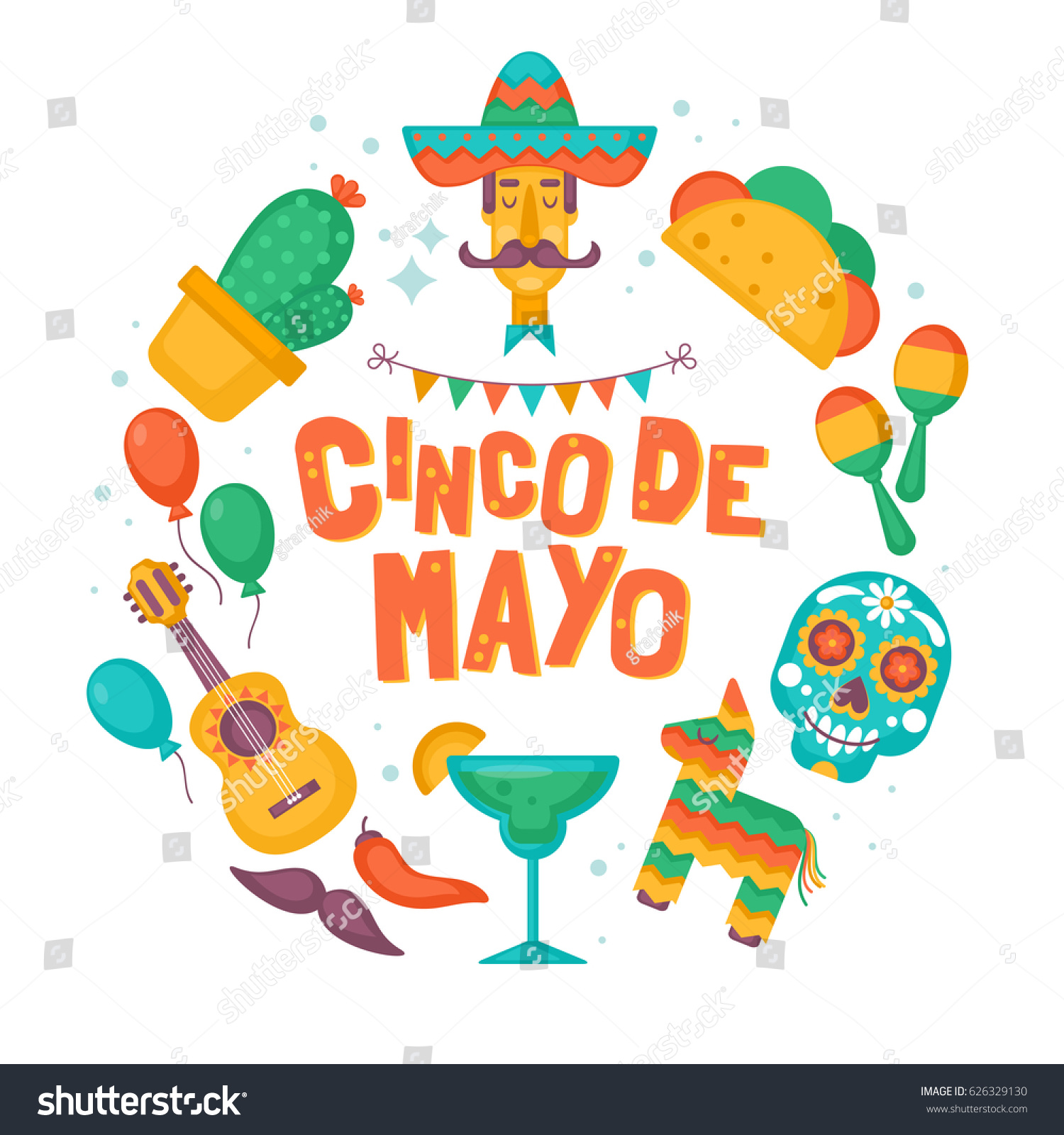 Cinco De Mayo Mexican Holiday Banner Stock Vector Royalty Free 626329130 Shutterstock 0691