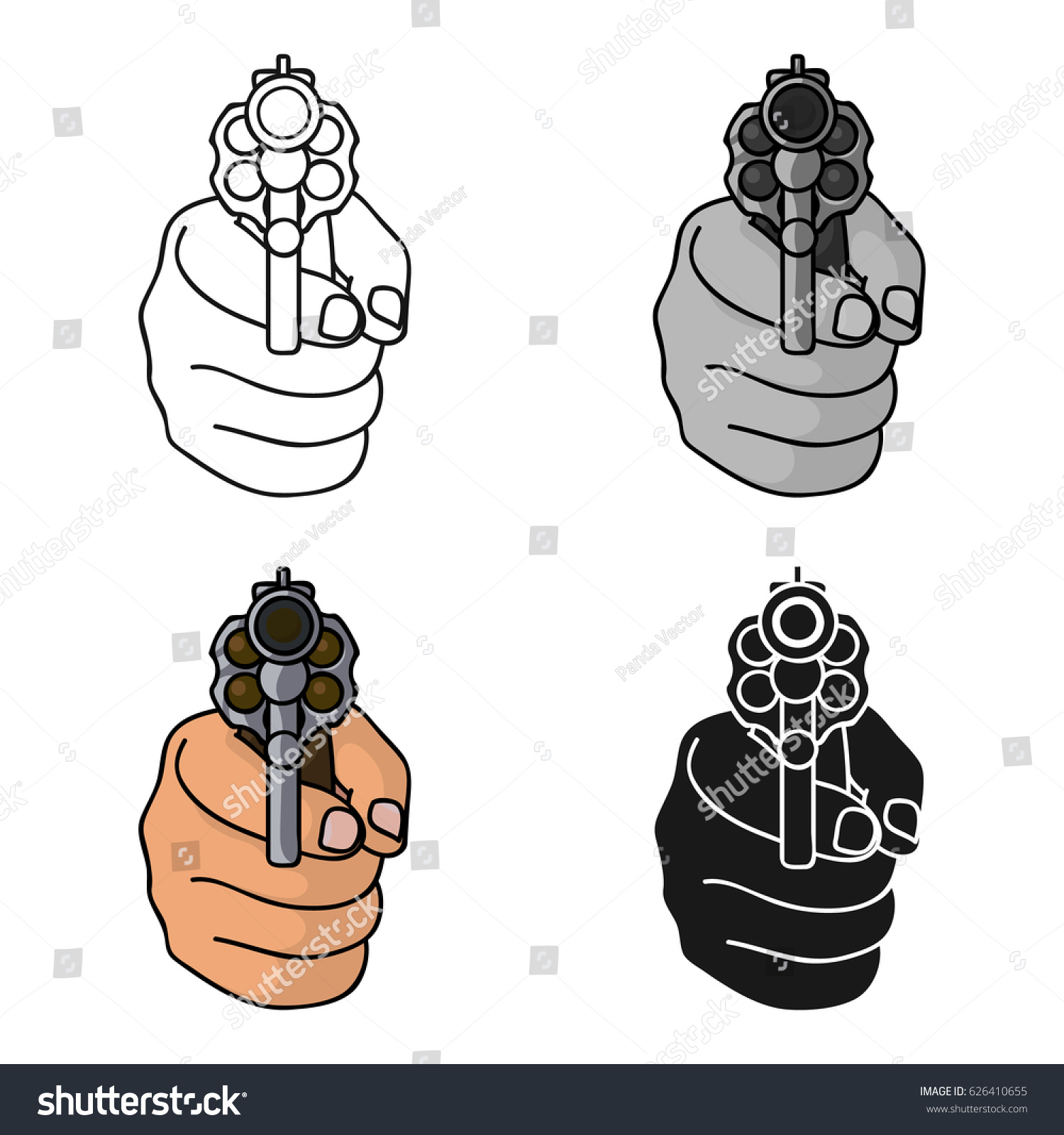 Directed Gun Icon Cartoon Style Isolated Stock Vector (Royalty Free ...