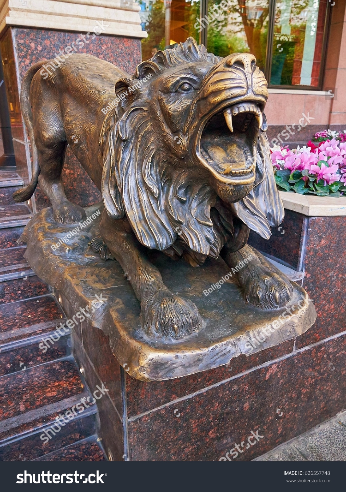 Editorial Image Lion Statue Near Staircase Stock Photo 626557748   Stock Photo Editorial Image Of A Lion Statue Near The Staircase Entrance To The Espinas Hotel Tehran Iran 626557748 