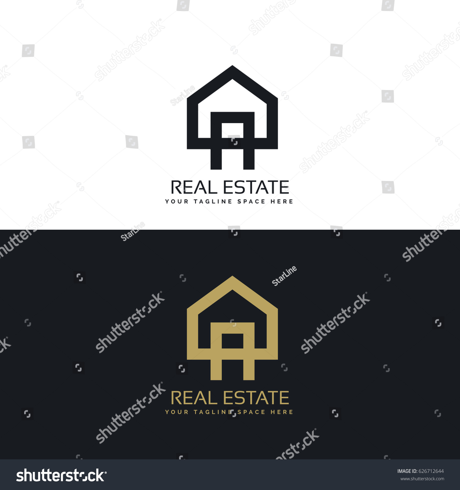 House Logo Design Clean Minimal Style Stock Vector (Royalty Free ...