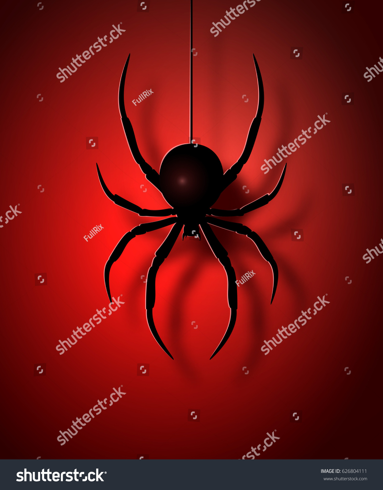 Black Spider Silhouettevector Illustration Stock Vector Royalty Free