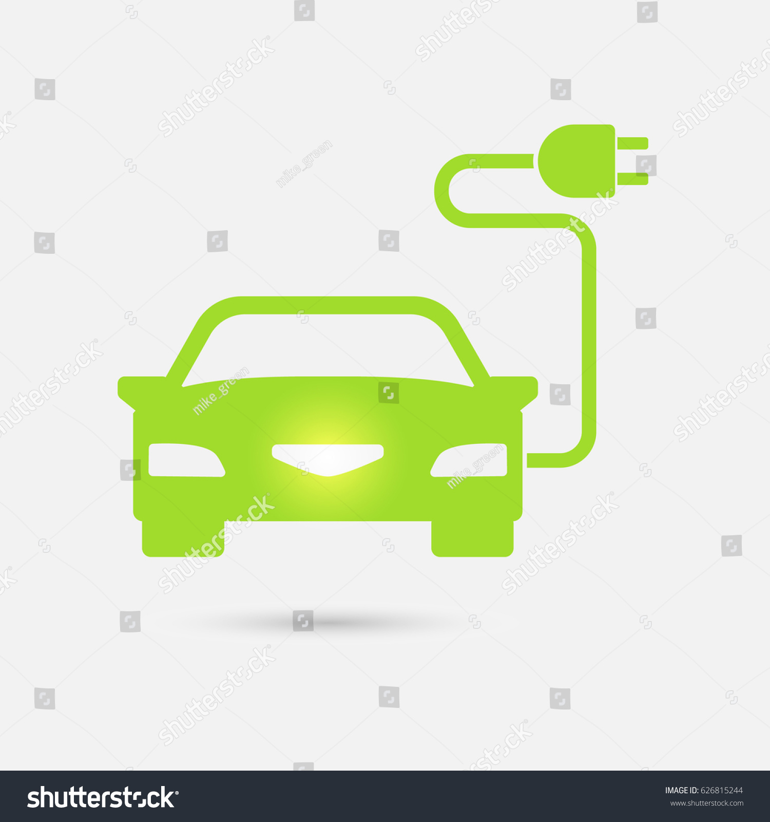 Green Electric Car Charging Point Icon Stock Vector (Royalty Free ...