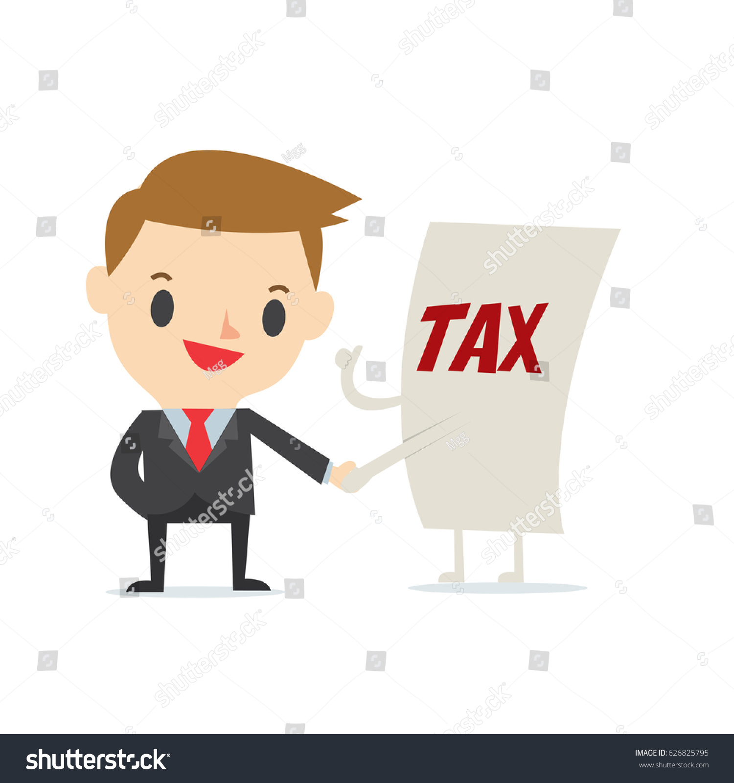 Tax Handshake Marketing Man On White Stock Vector (royalty Free 