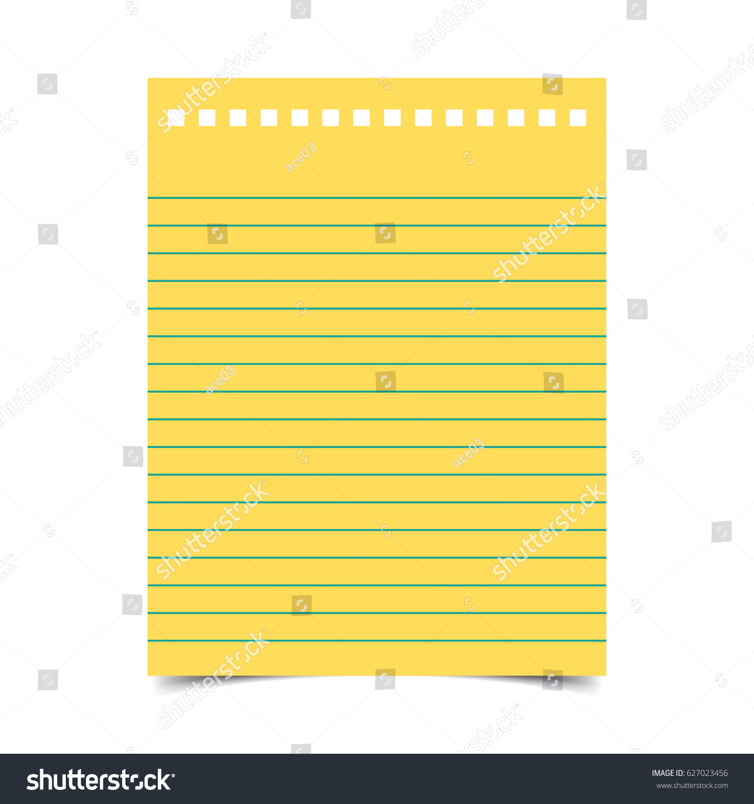 Lined Paper Shadow On Blank Background Stock Vector (Royalty Free ...