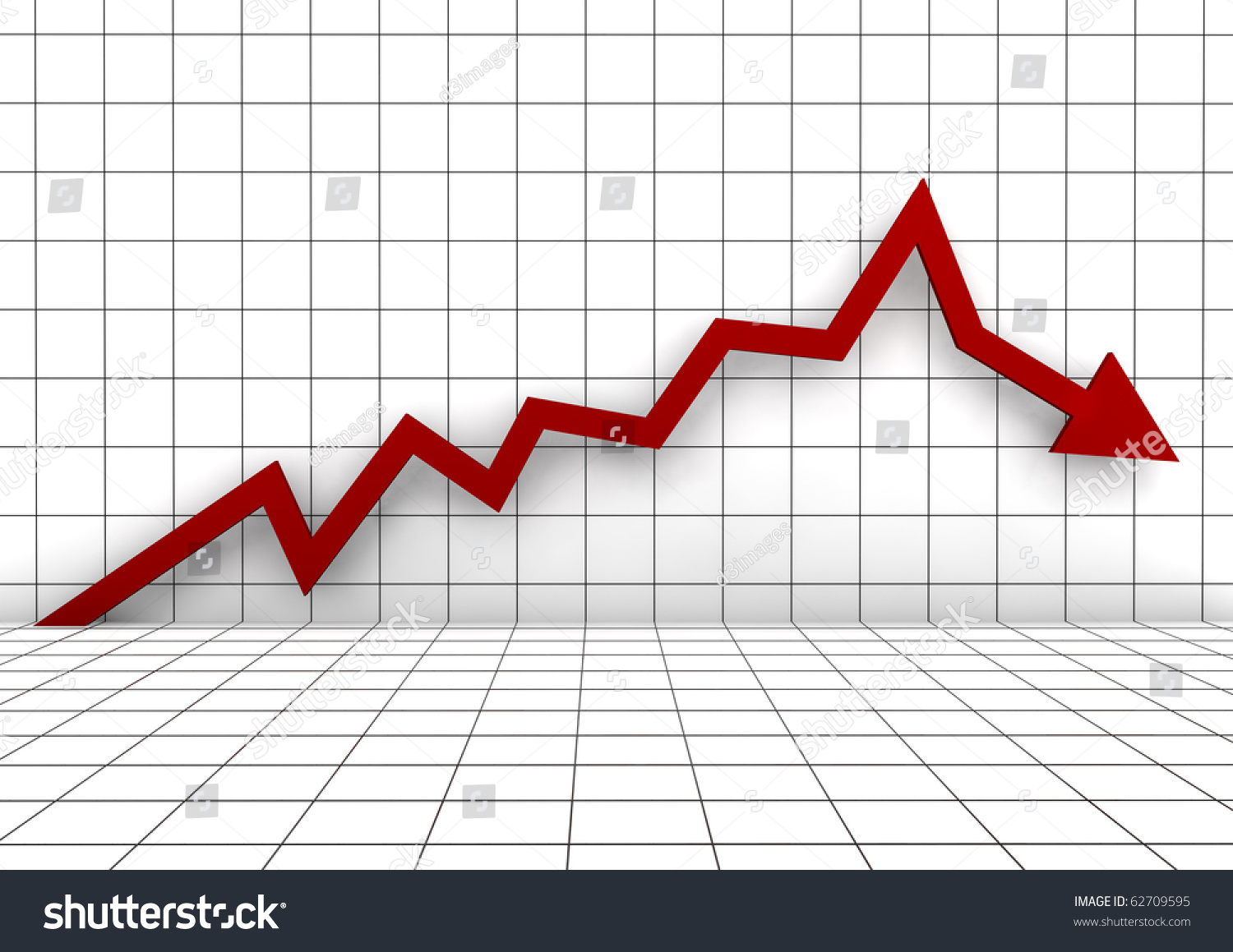 3d Graph Arrow Red Down Isolated Stock Illustration 62709595 | Shutterstock