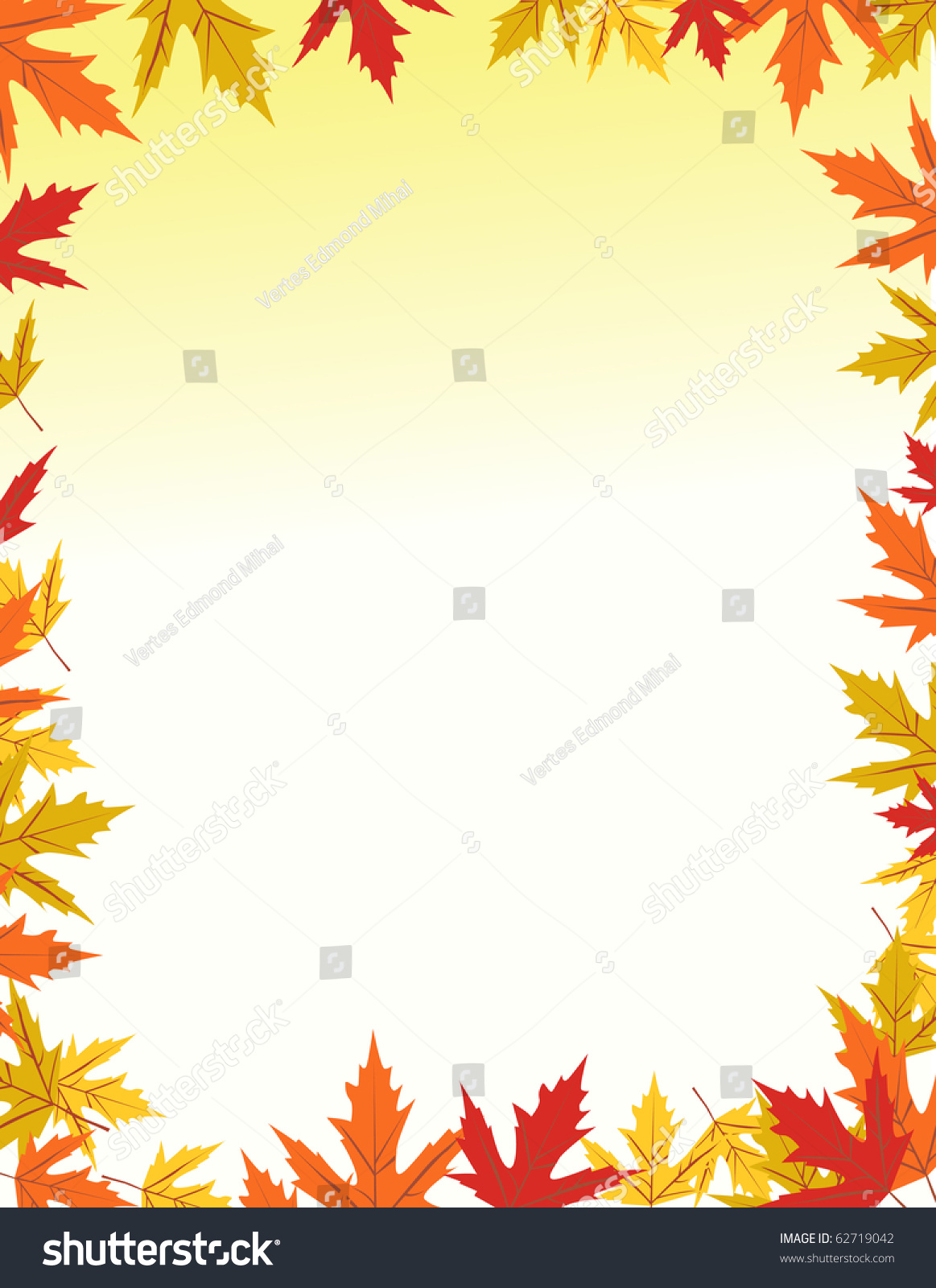 Autumn Border Design Vector Illustration Stock Vector (Royalty Free ...