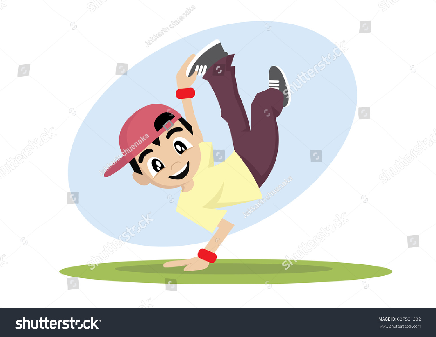 Cartoon Character Boy Break Dance Vector Stock Vector (Royalty Free ...