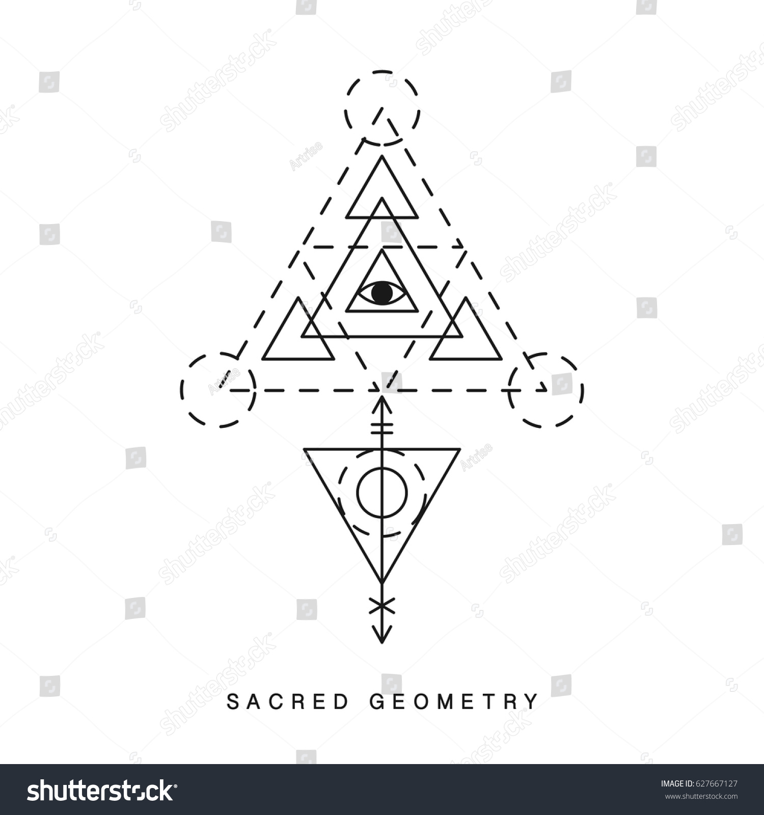 Sacred Geometry Sign Tattoo Photo Overlay Stock Vector (Royalty Free ...